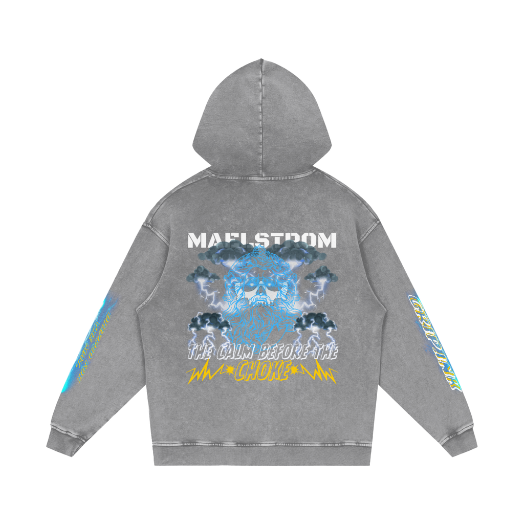 MAELSTROM Snow Washed Loose Cotton Hoodie
