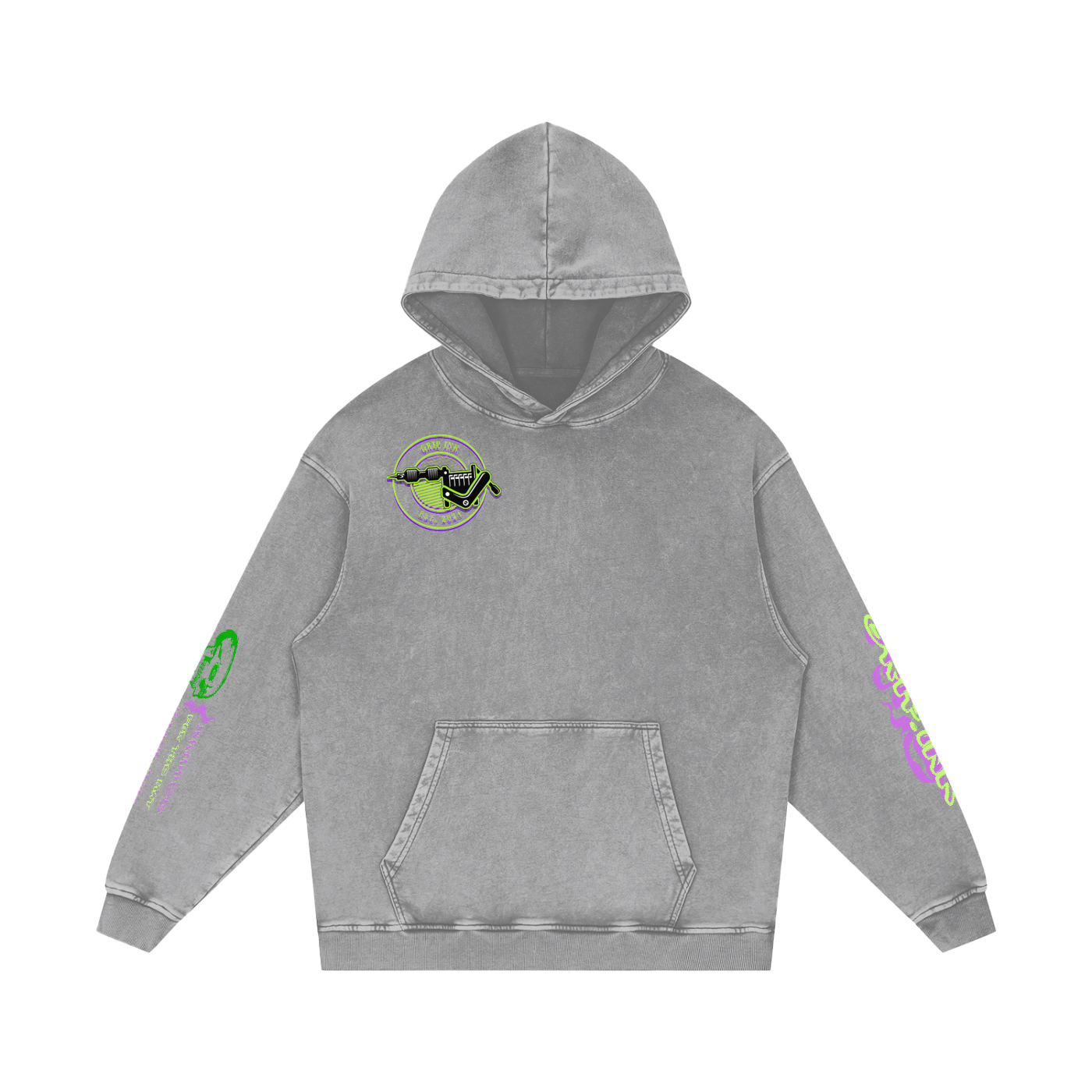 CHAIN-SMOKER Snow Washed Loose Cotton Hoodie