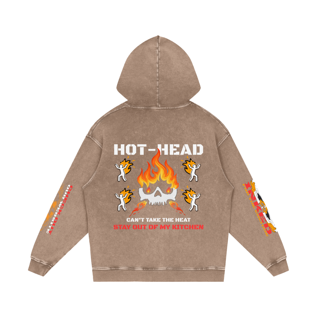 HOT-HEAD Snow Washed Loose Cotton Hoodie