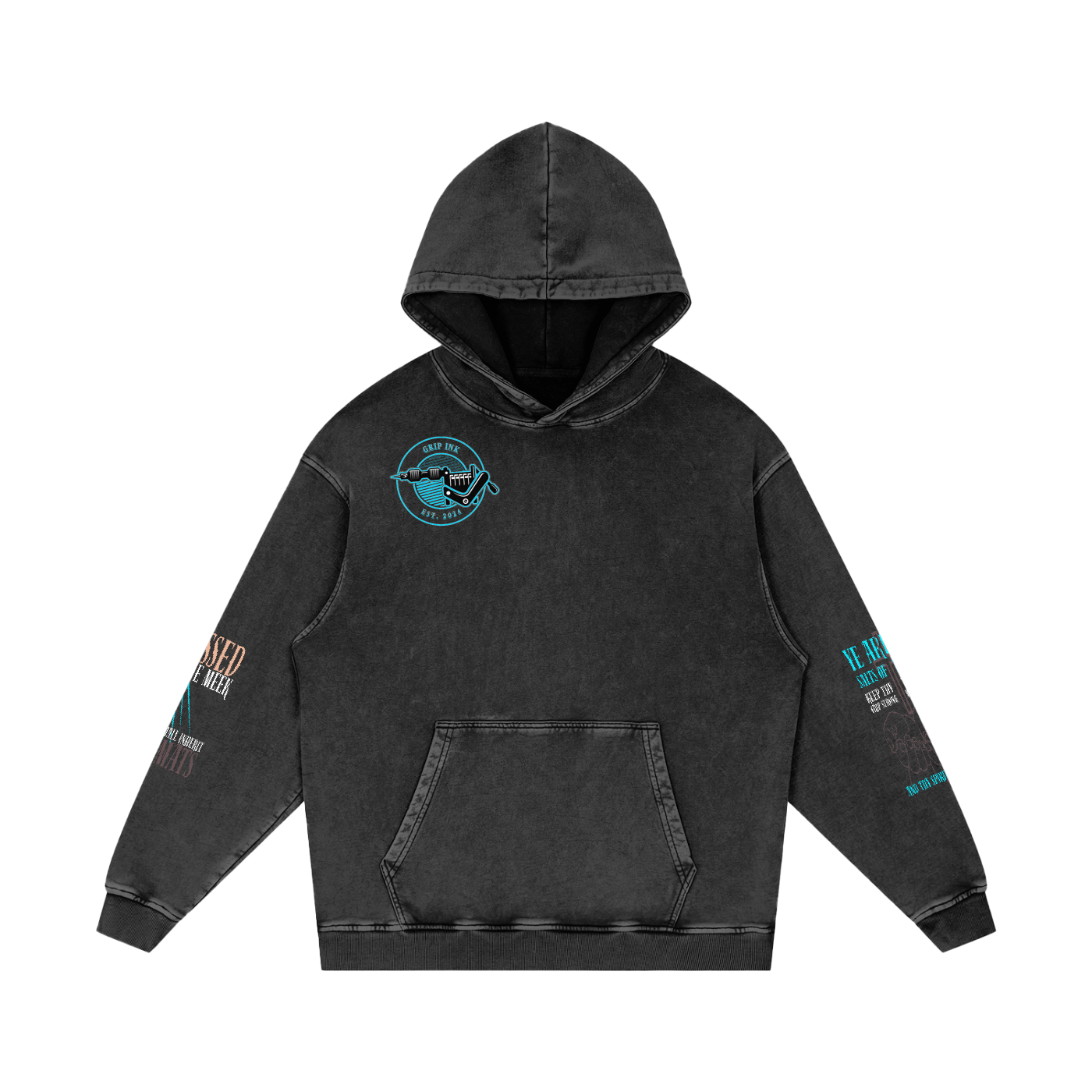 THE GRAPPLER'S PRAYER Snow Washed Loose Cotton Hoodie