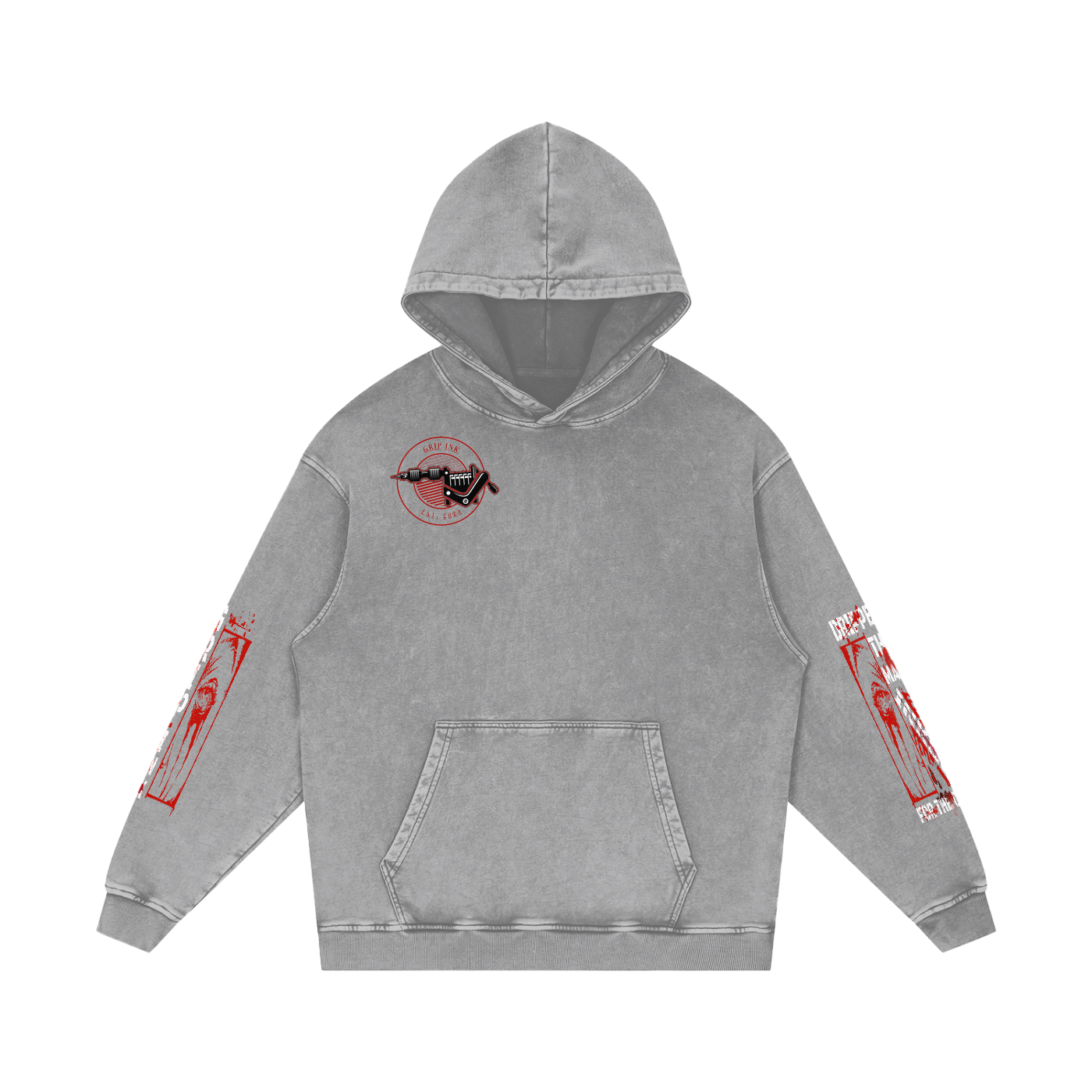 SCREAM QUEEN Snow Washed Loose Cotton Hoodie