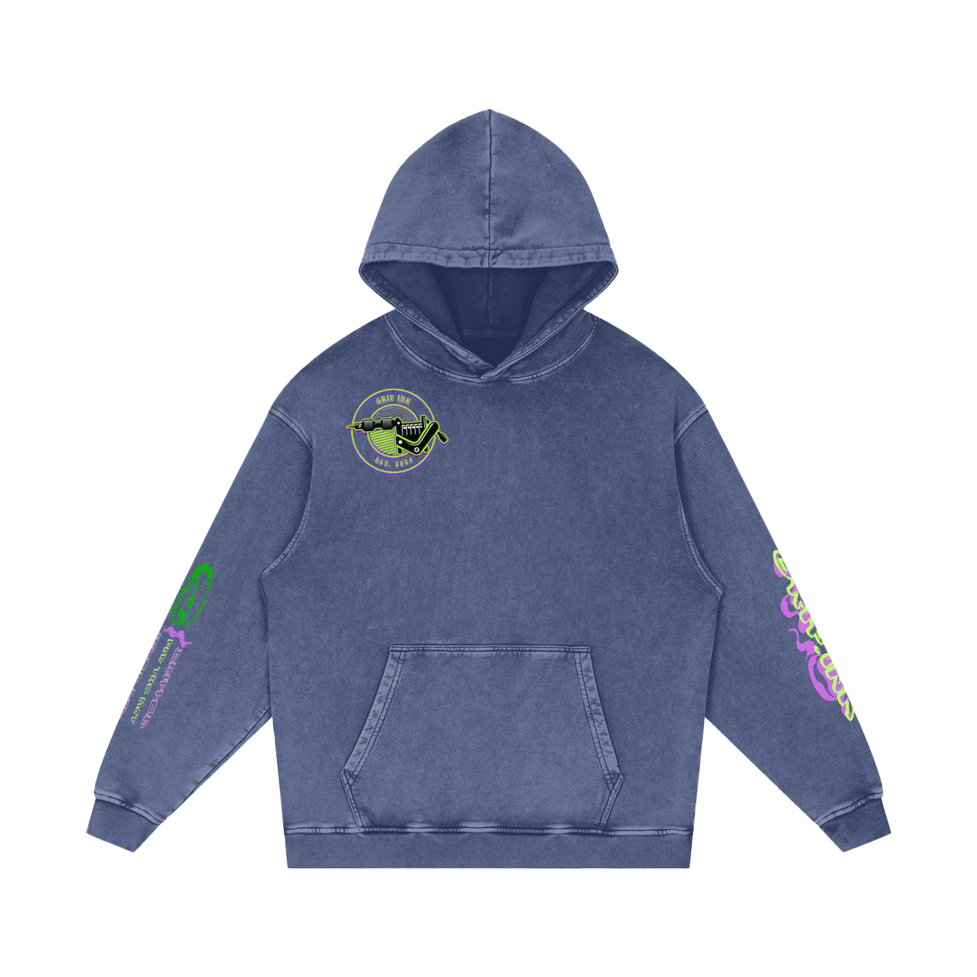 CHAIN-SMOKER Snow Washed Loose Cotton Hoodie