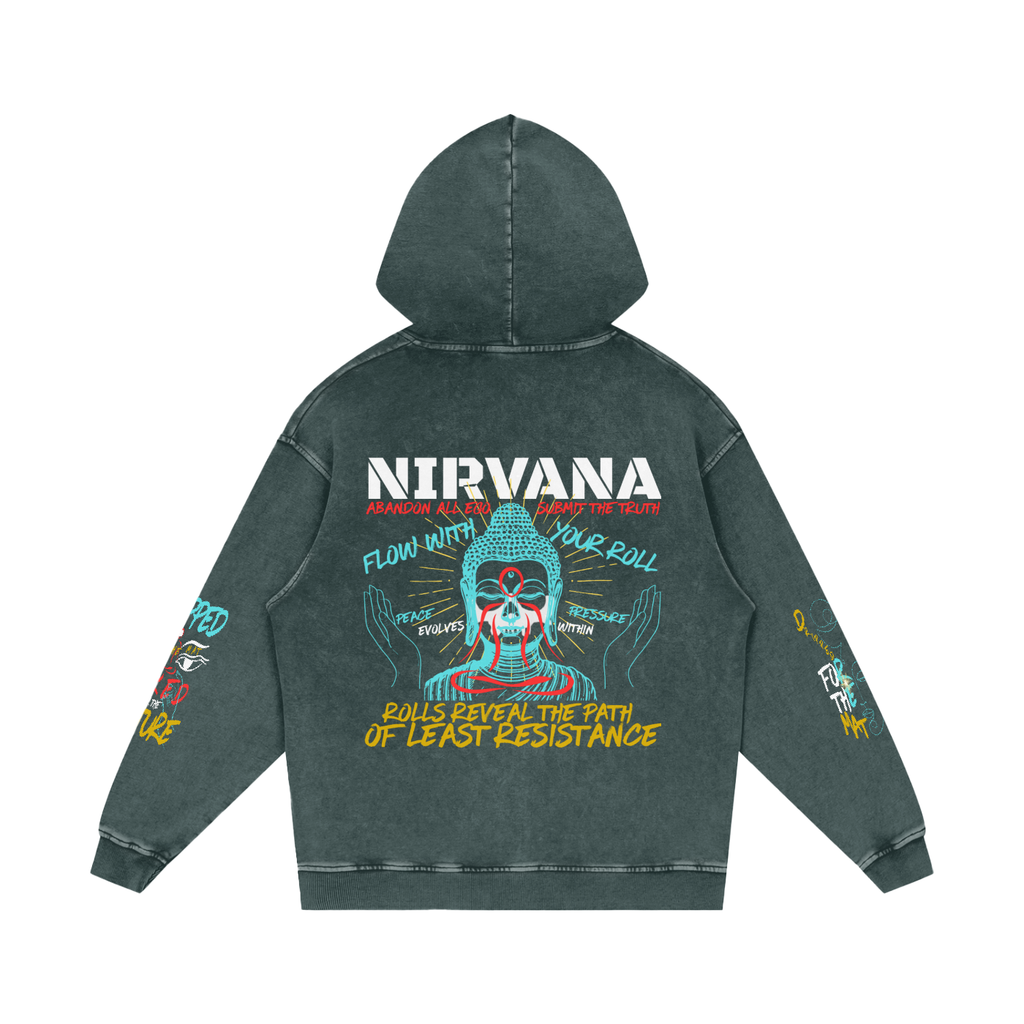 NIRVANA Snow Washed Loose Cotton Hoodie