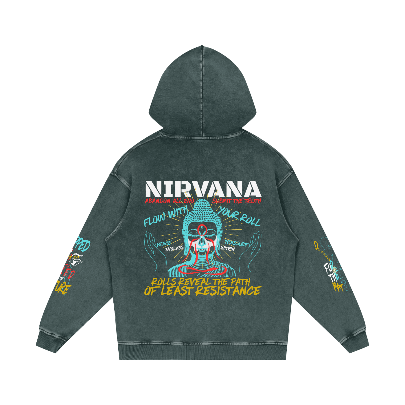 NIRVANA Snow Washed Loose Cotton Hoodie