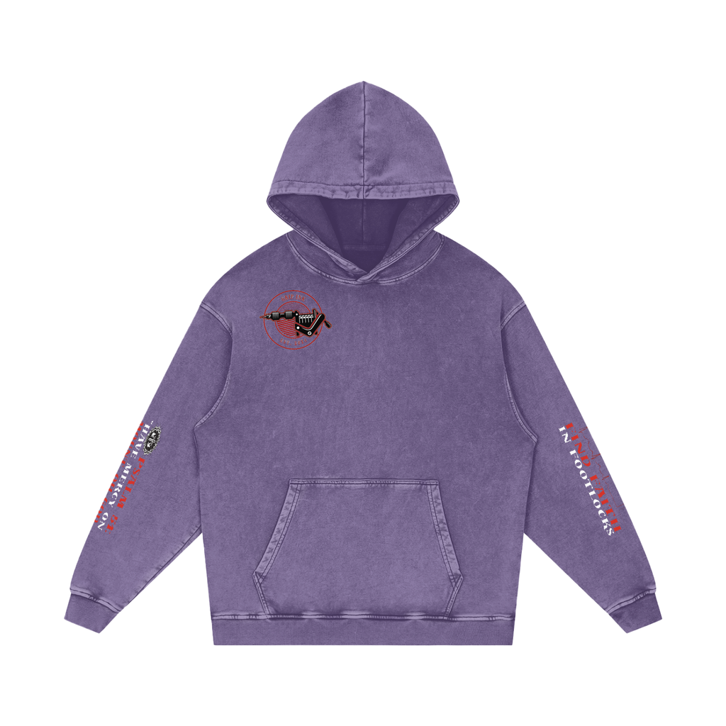 THE GRAPPLER'S CONFESSION Snow Washed Loose Cotton Hoodie
