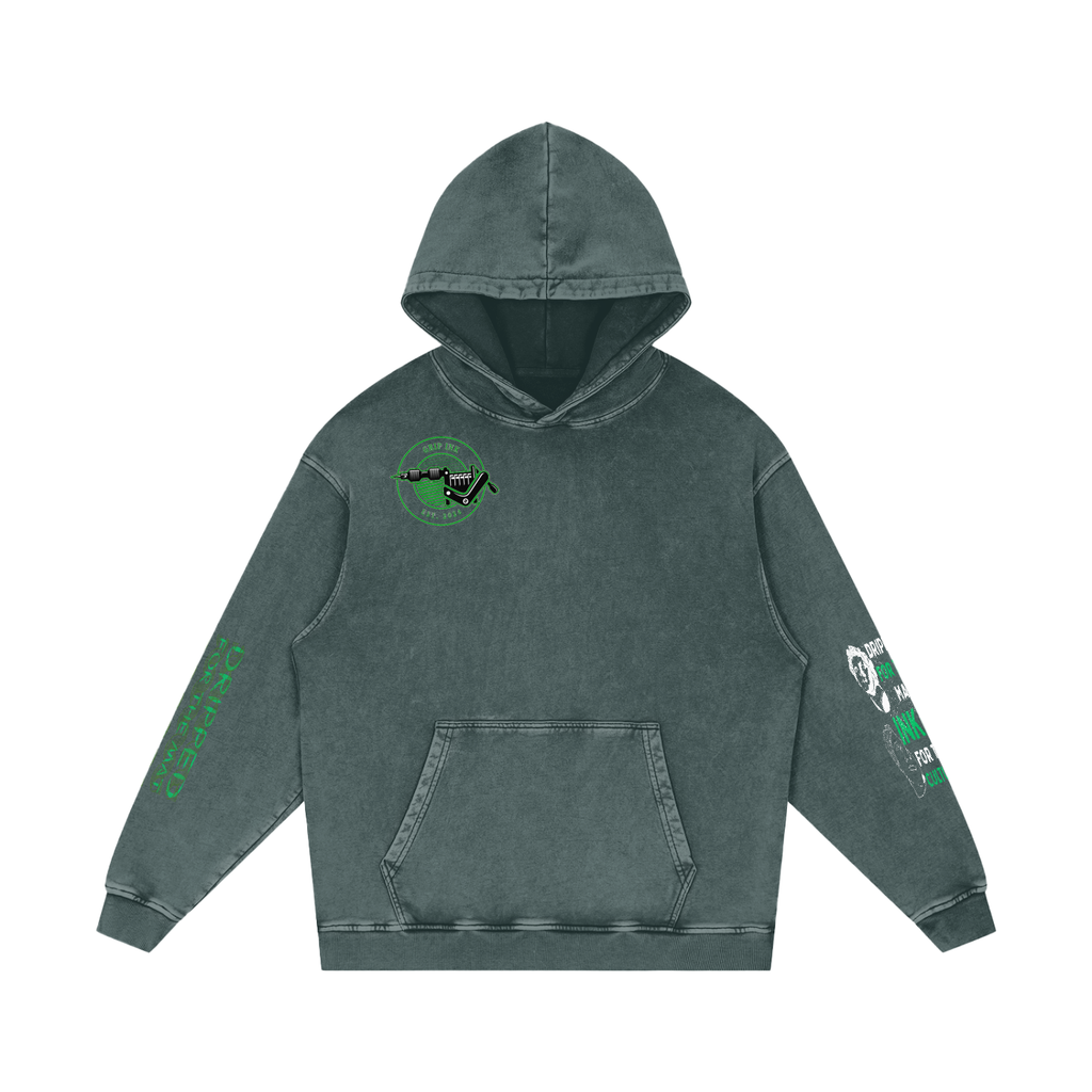 PETRIFYA Snow Washed Loose Cotton Hoodie