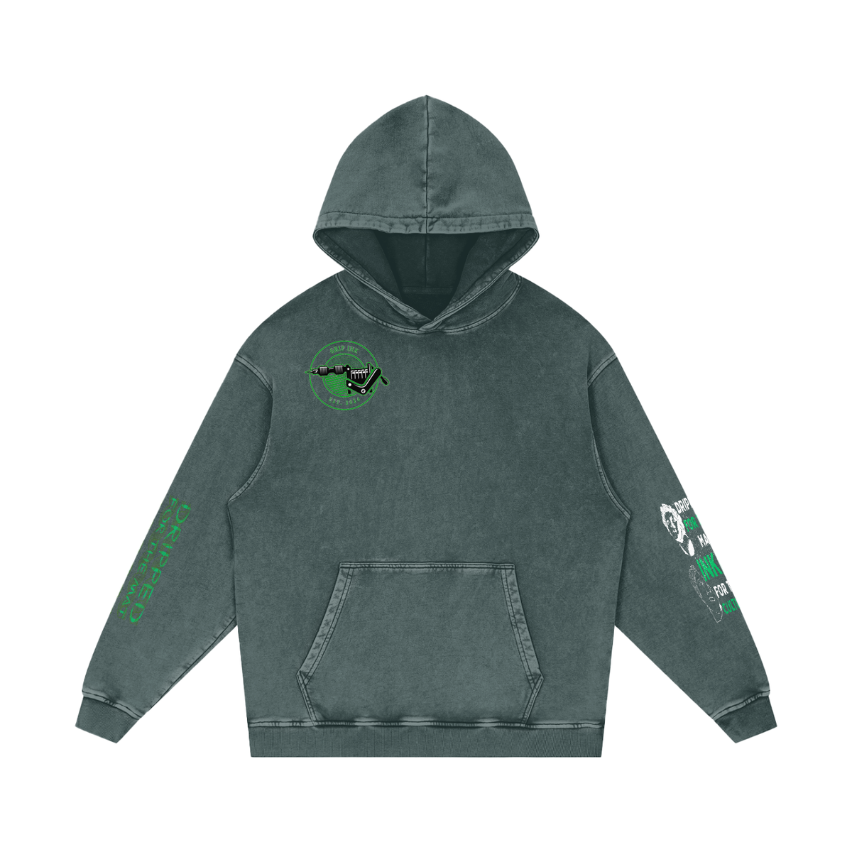PETRIFYA Snow Washed Loose Cotton Hoodie