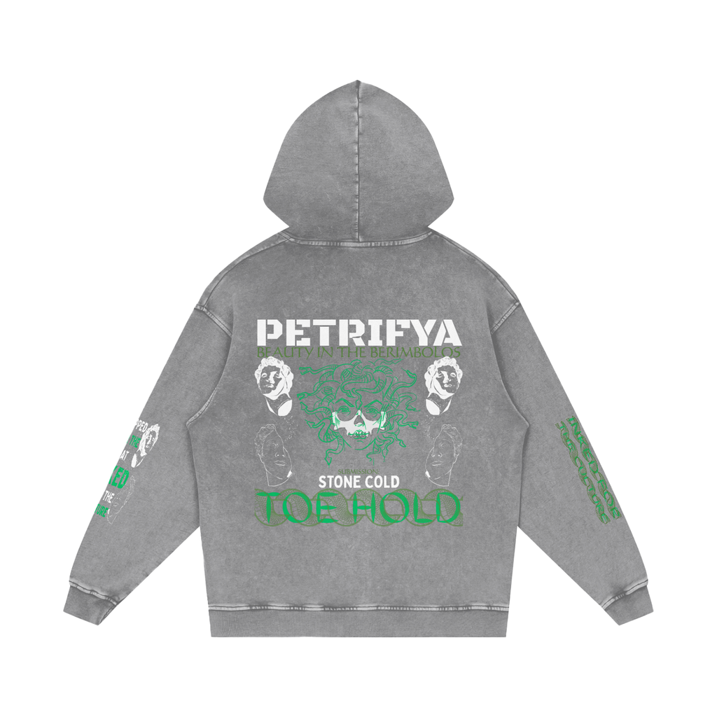 PETRIFYA Snow Washed Loose Cotton Hoodie