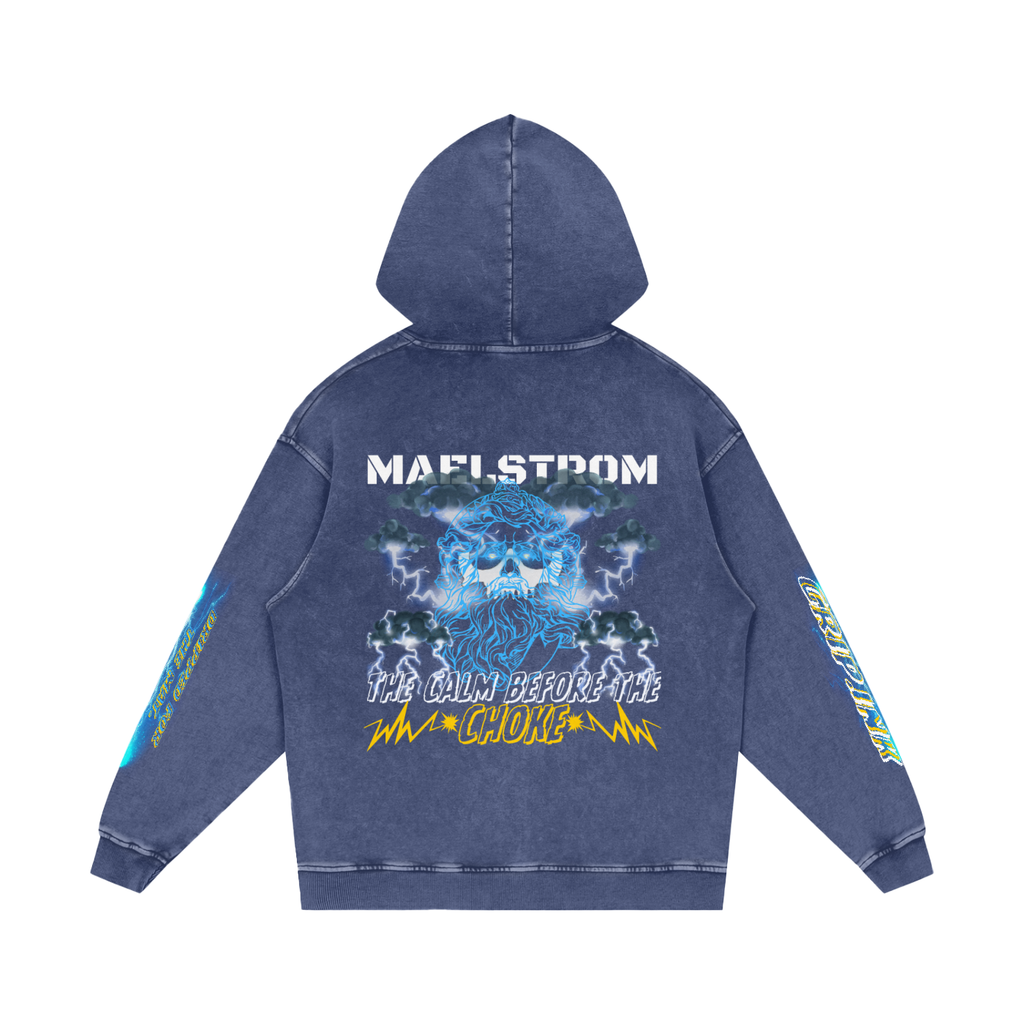 MAELSTROM Snow Washed Loose Cotton Hoodie