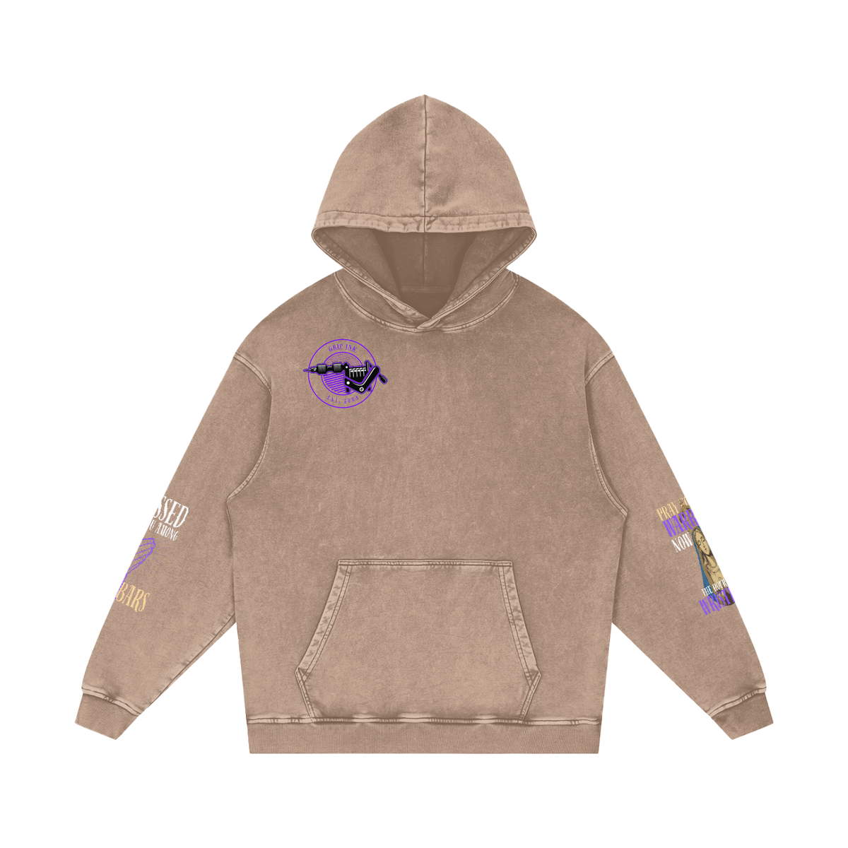THE GRAPPLER'S HAIL MARY Snow Washed Loose Cotton Hoodie