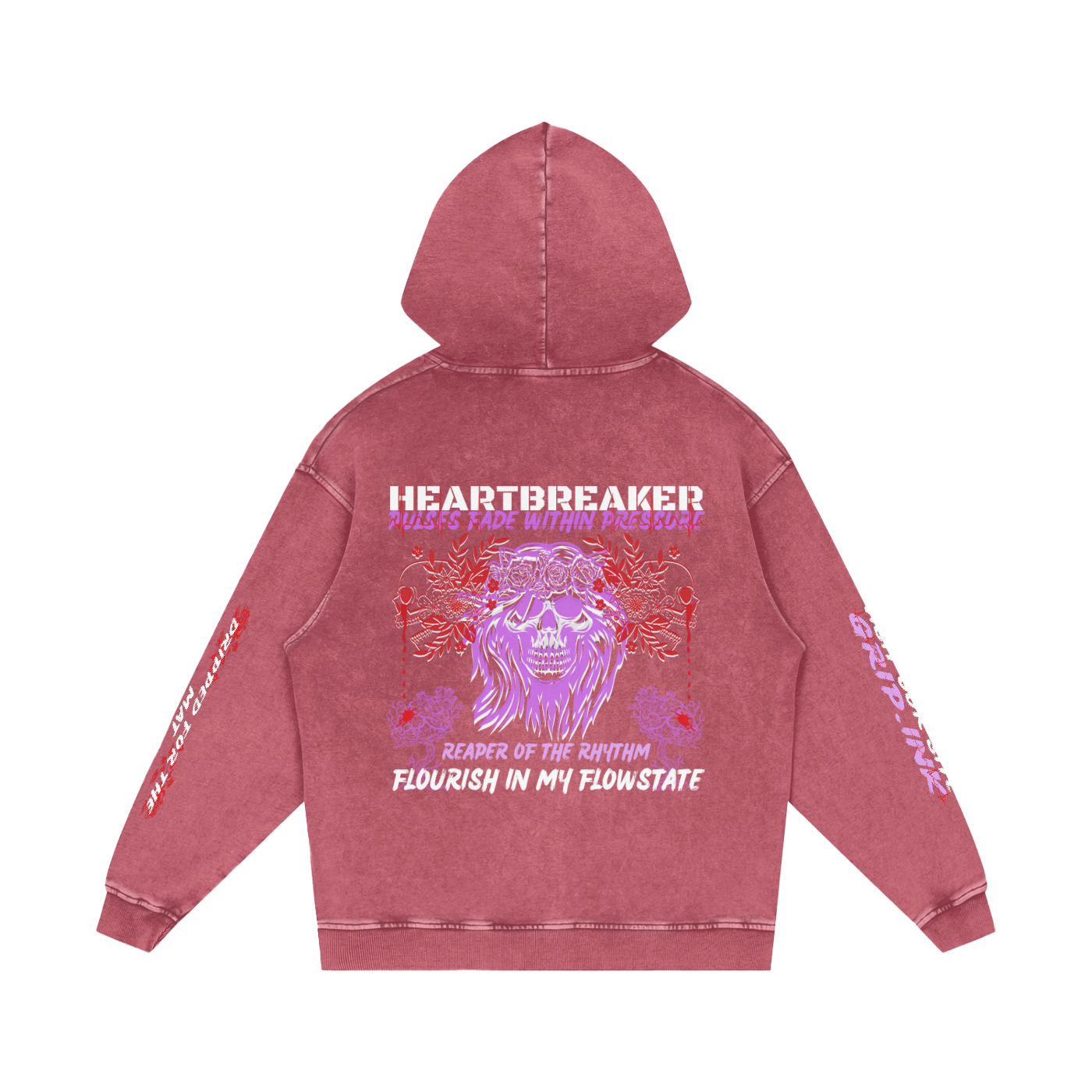 HEARTBREAKER Snow Washed Loose Cotton Hoodie