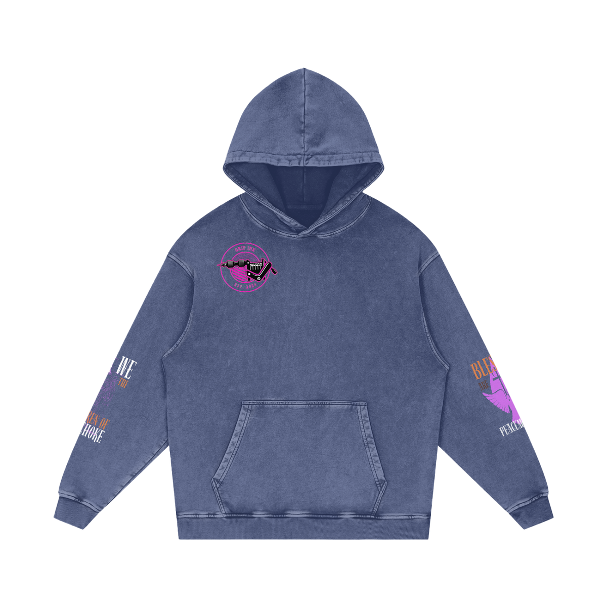 THE GRAPPLER'S RESSURECTION Snow Washed Loose Cotton Hoodie