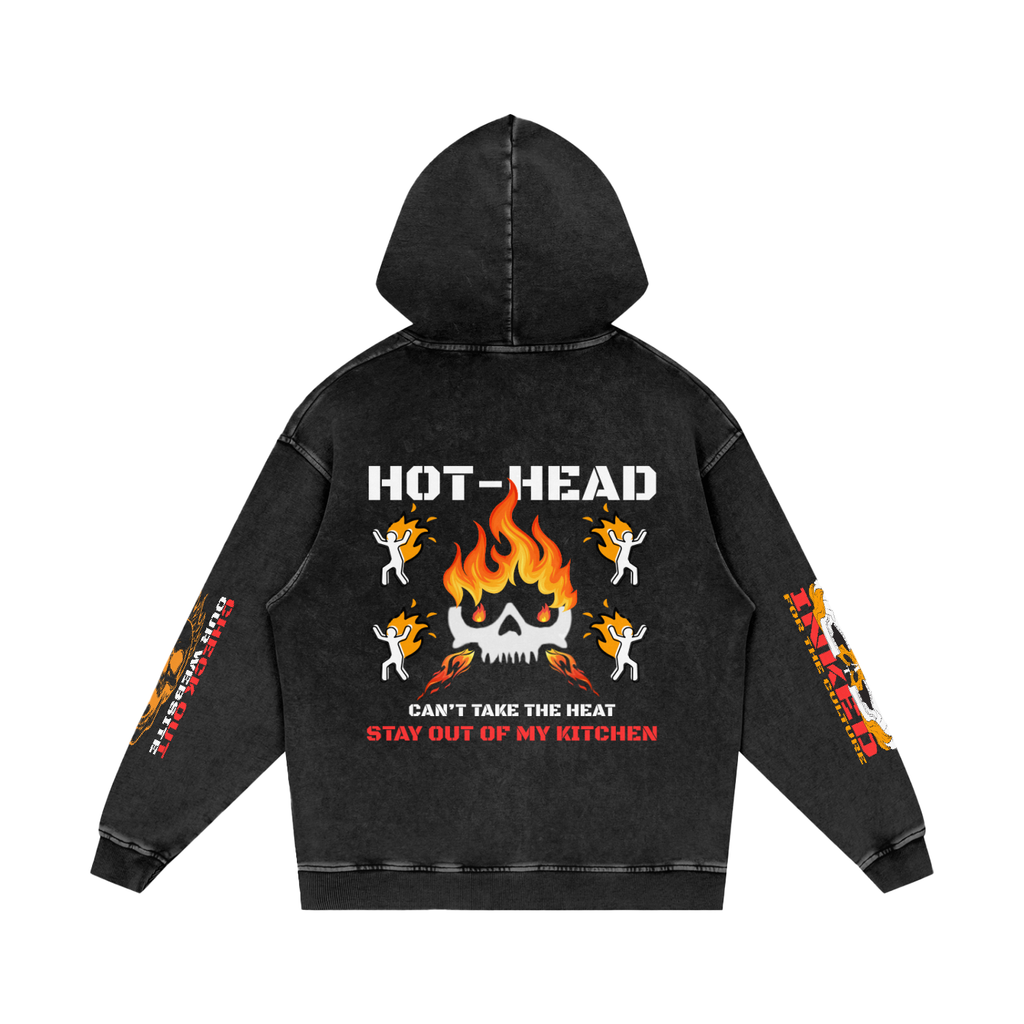 HOT-HEAD Snow Washed Loose Cotton Hoodie