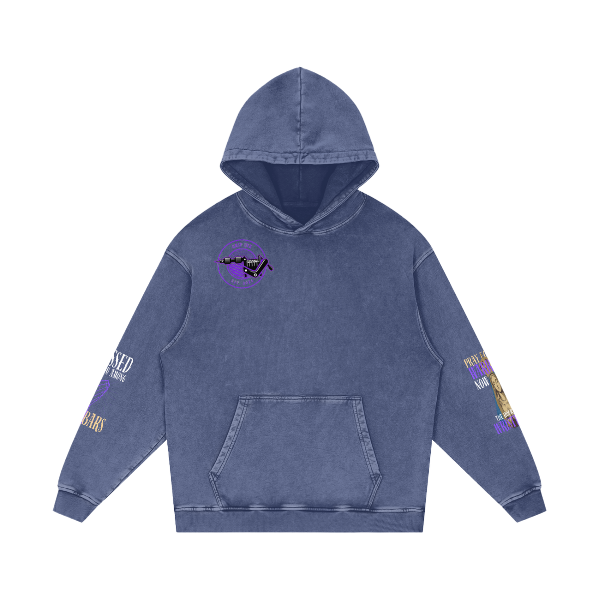 THE GRAPPLER'S HAIL MARY Snow Washed Loose Cotton Hoodie