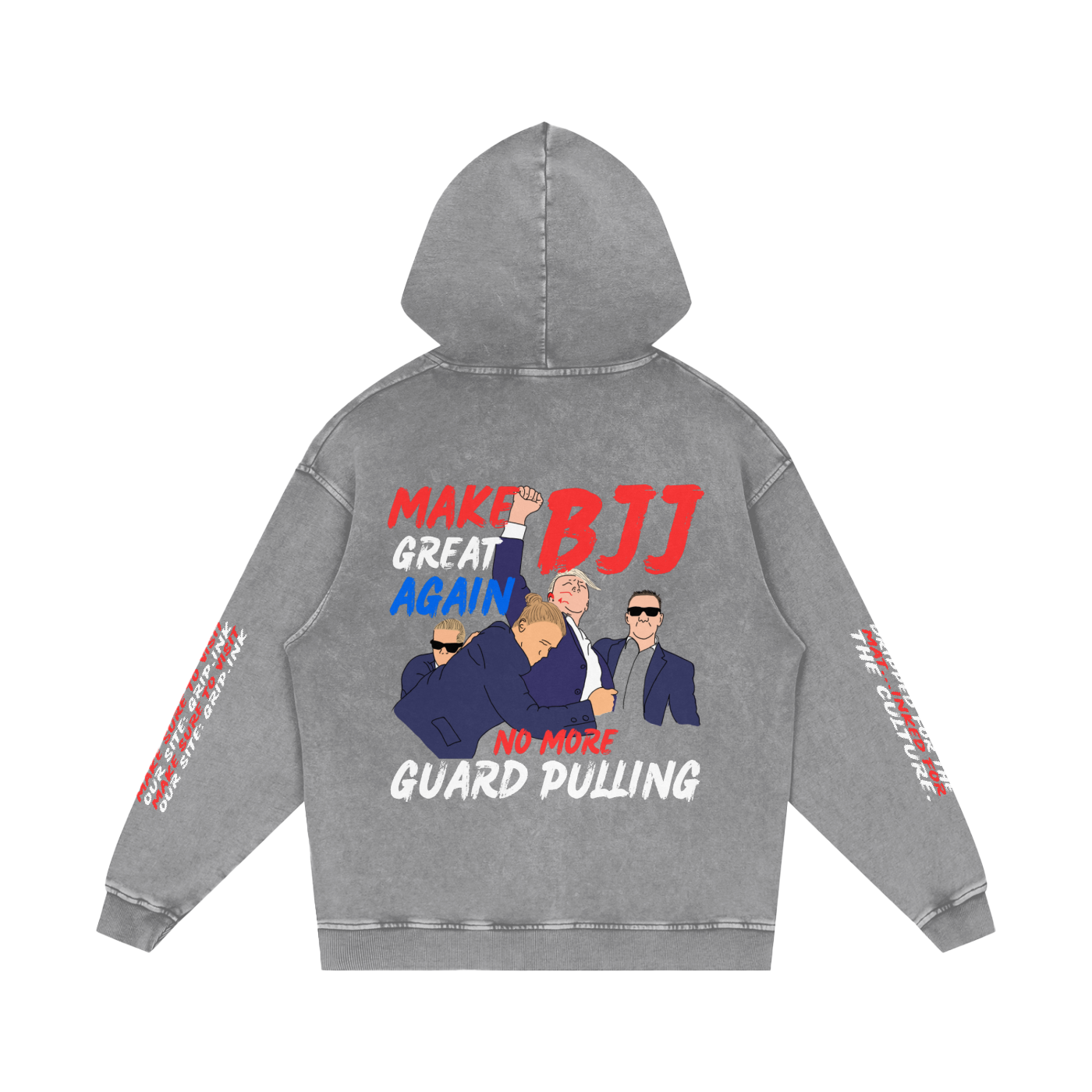 MAKE BJJ GREAT AGAIN Snow Washed Loose Cotton Hoodie