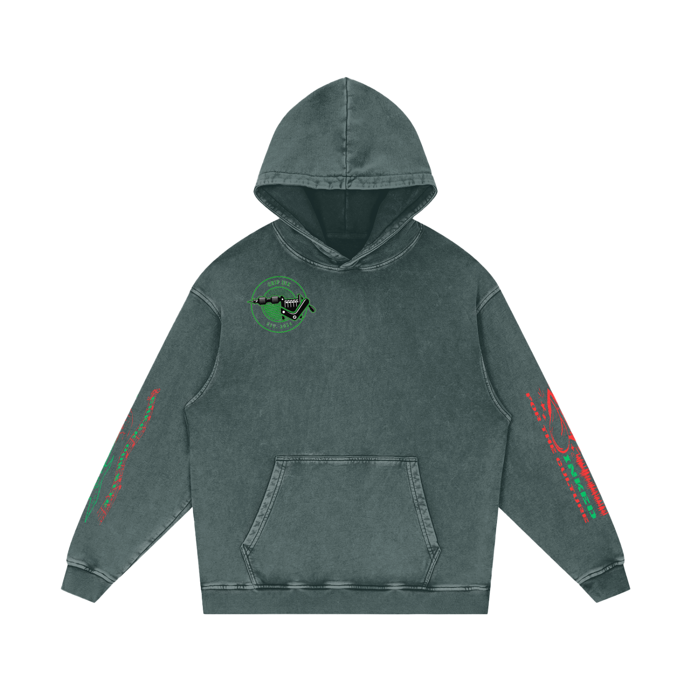BREAKING POINT Snow Washed Loose Cotton Hoodie