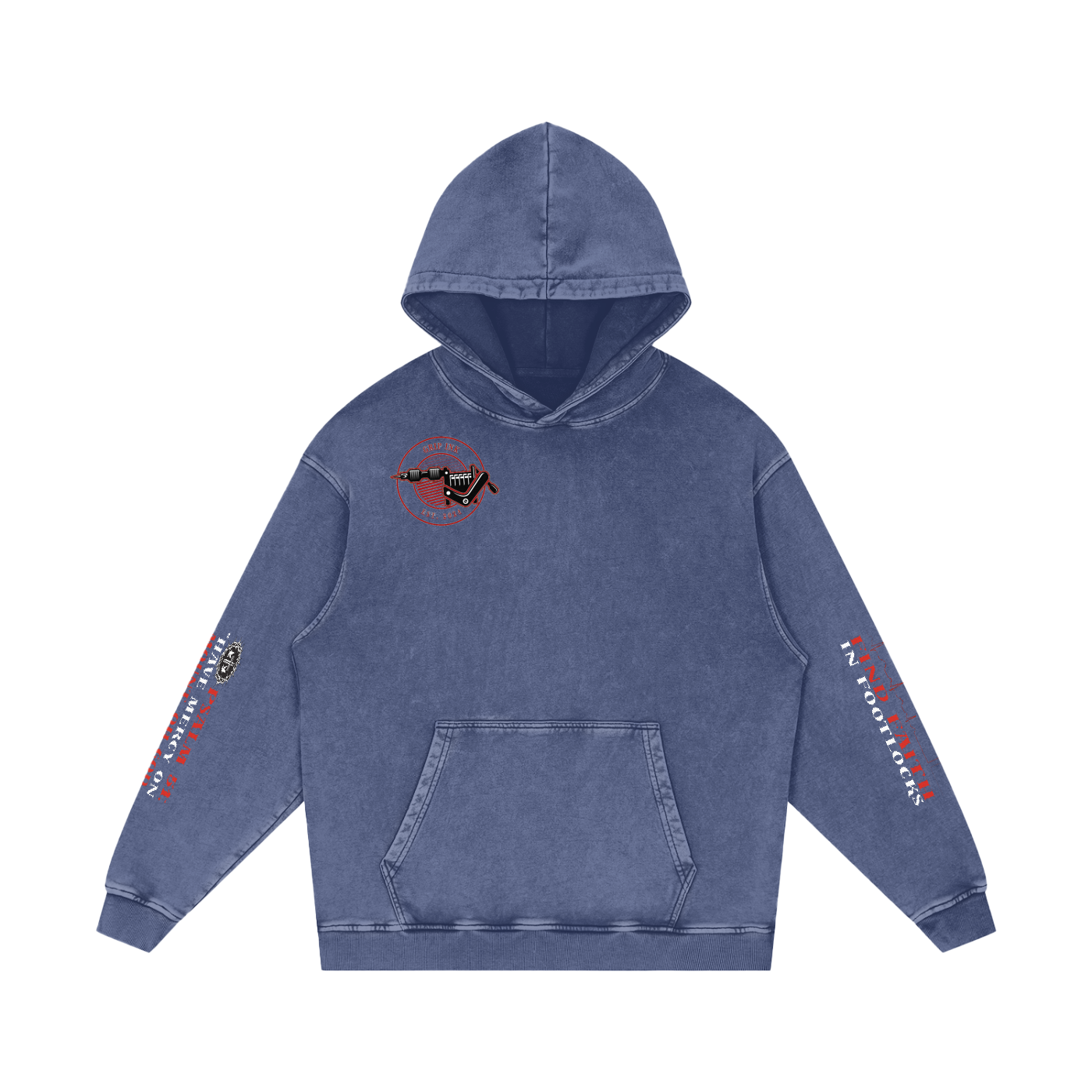 THE GRAPPLER'S CONFESSION Snow Washed Loose Cotton Hoodie