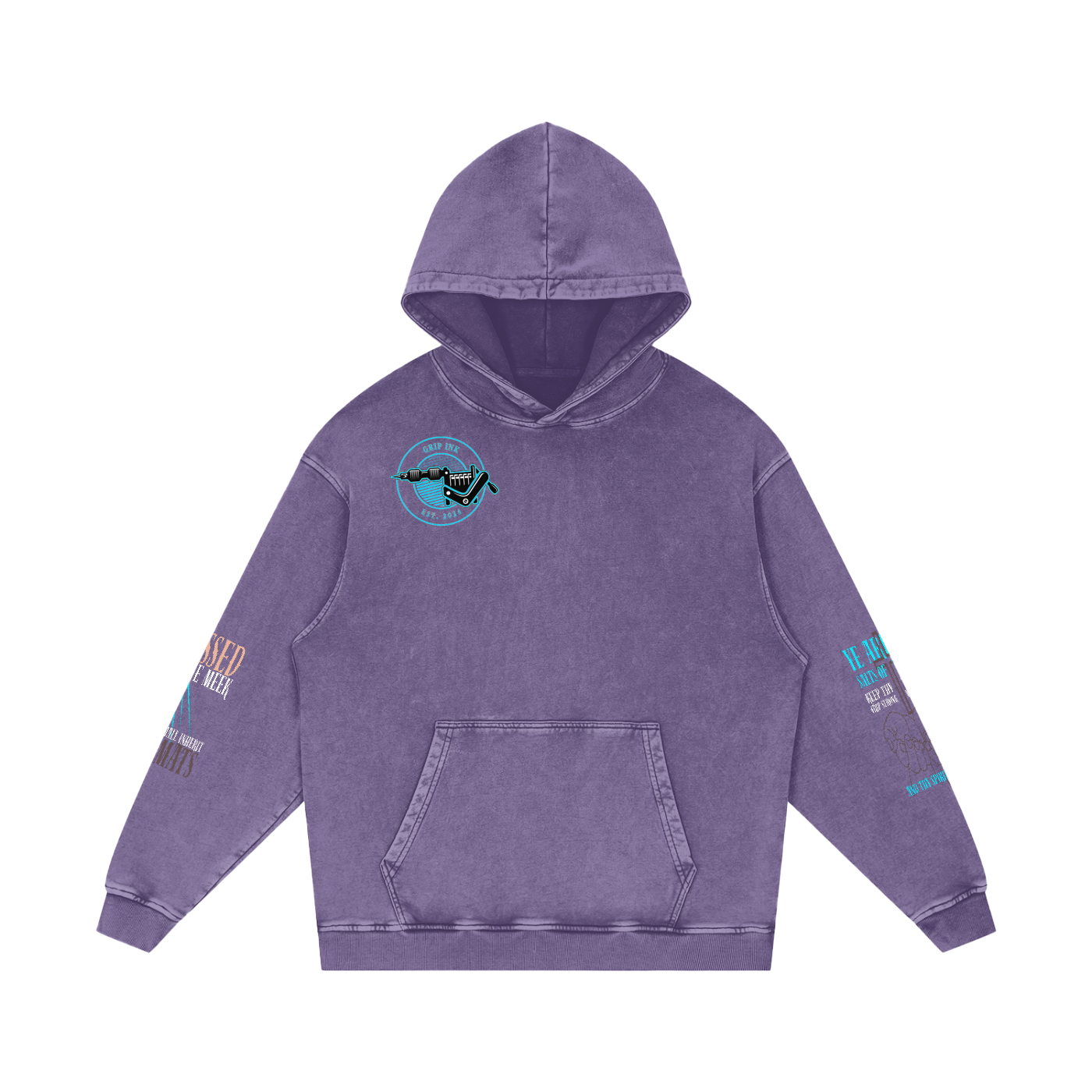 THE GRAPPLER'S PRAYER Snow Washed Loose Cotton Hoodie