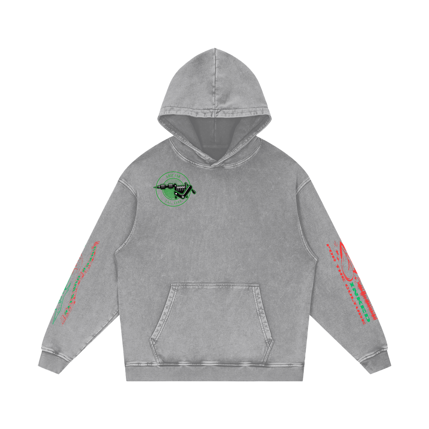 BREAKING POINT Snow Washed Loose Cotton Hoodie
