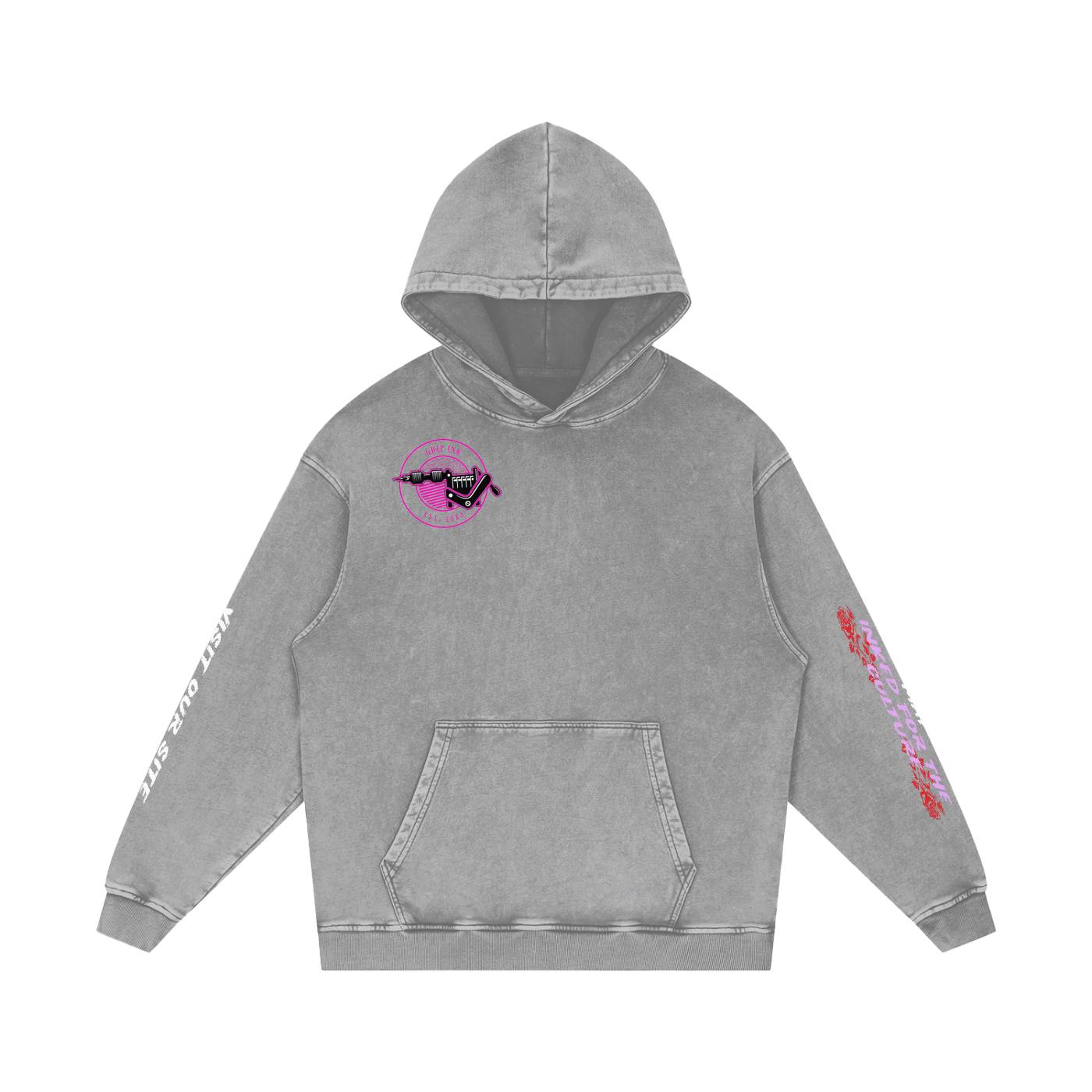 HEARTBREAKER Snow Washed Loose Cotton Hoodie