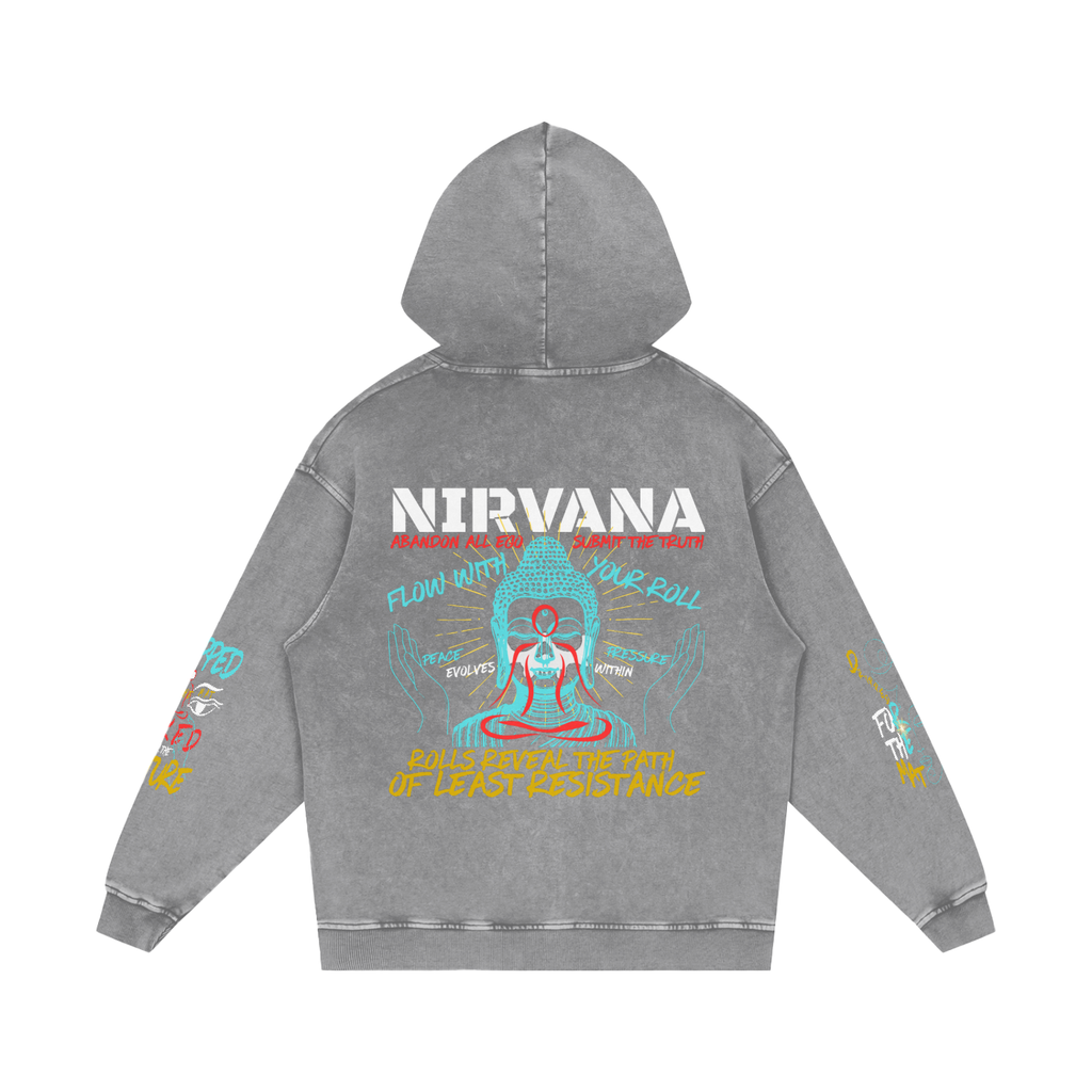 NIRVANA Snow Washed Loose Cotton Hoodie
