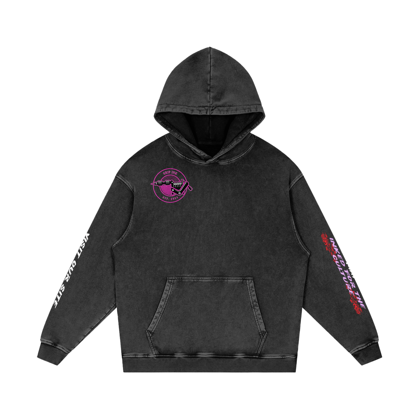 HEARTBREAKER Snow Washed Loose Cotton Hoodie