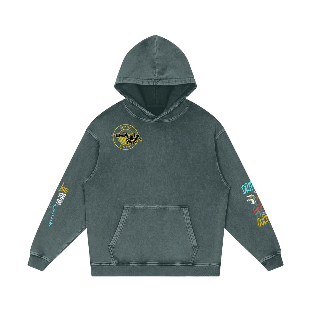 NIRVANA Snow Washed Loose Cotton Hoodie