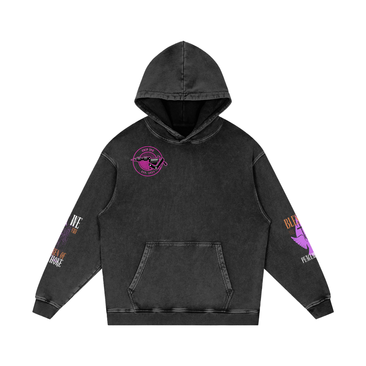 THE GRAPPLER'S RESSURECTION Snow Washed Loose Cotton Hoodie