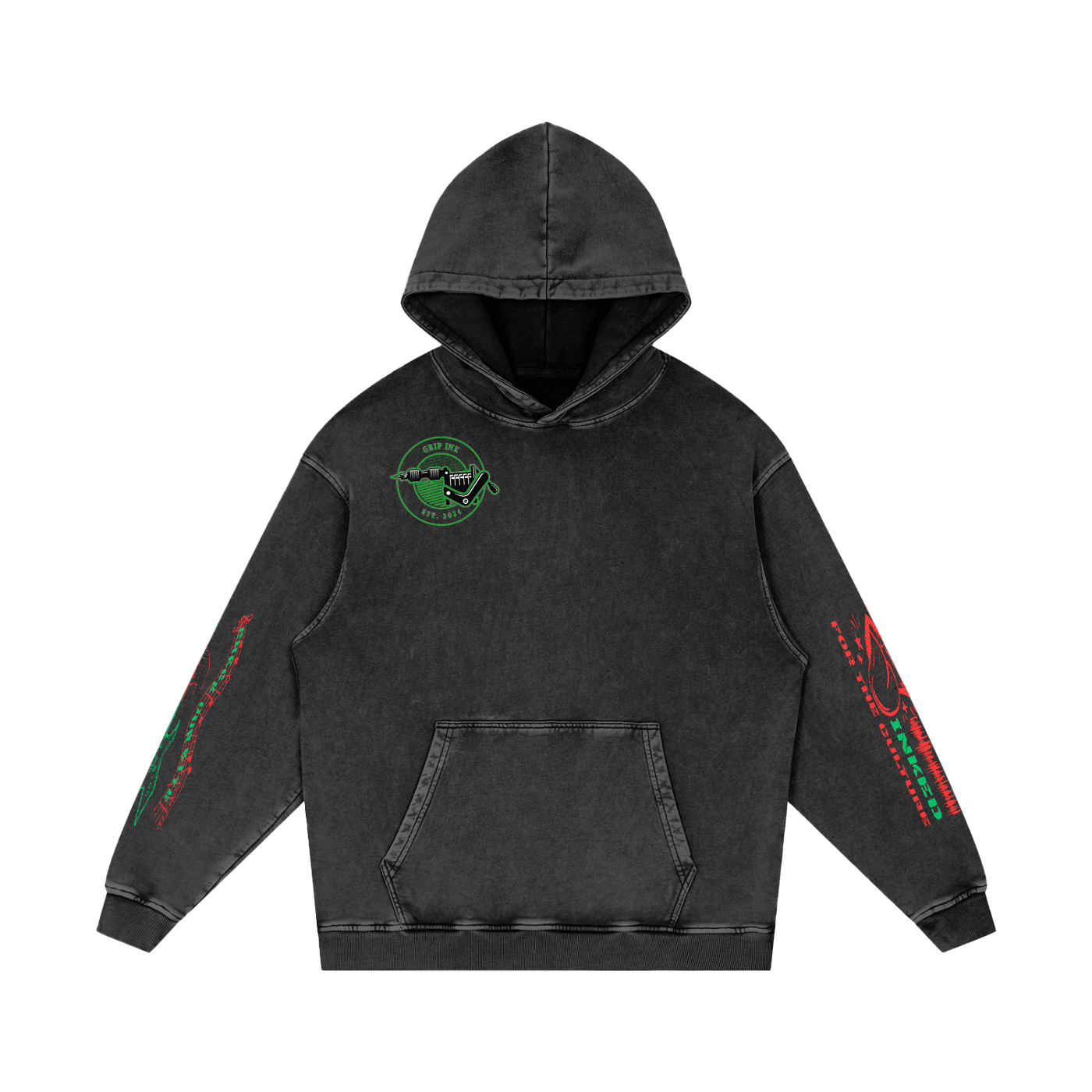 BREAKING POINT Snow Washed Loose Cotton Hoodie