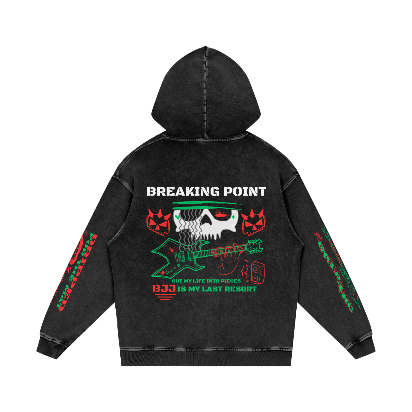 BREAKING POINT Snow Washed Loose Cotton Hoodie