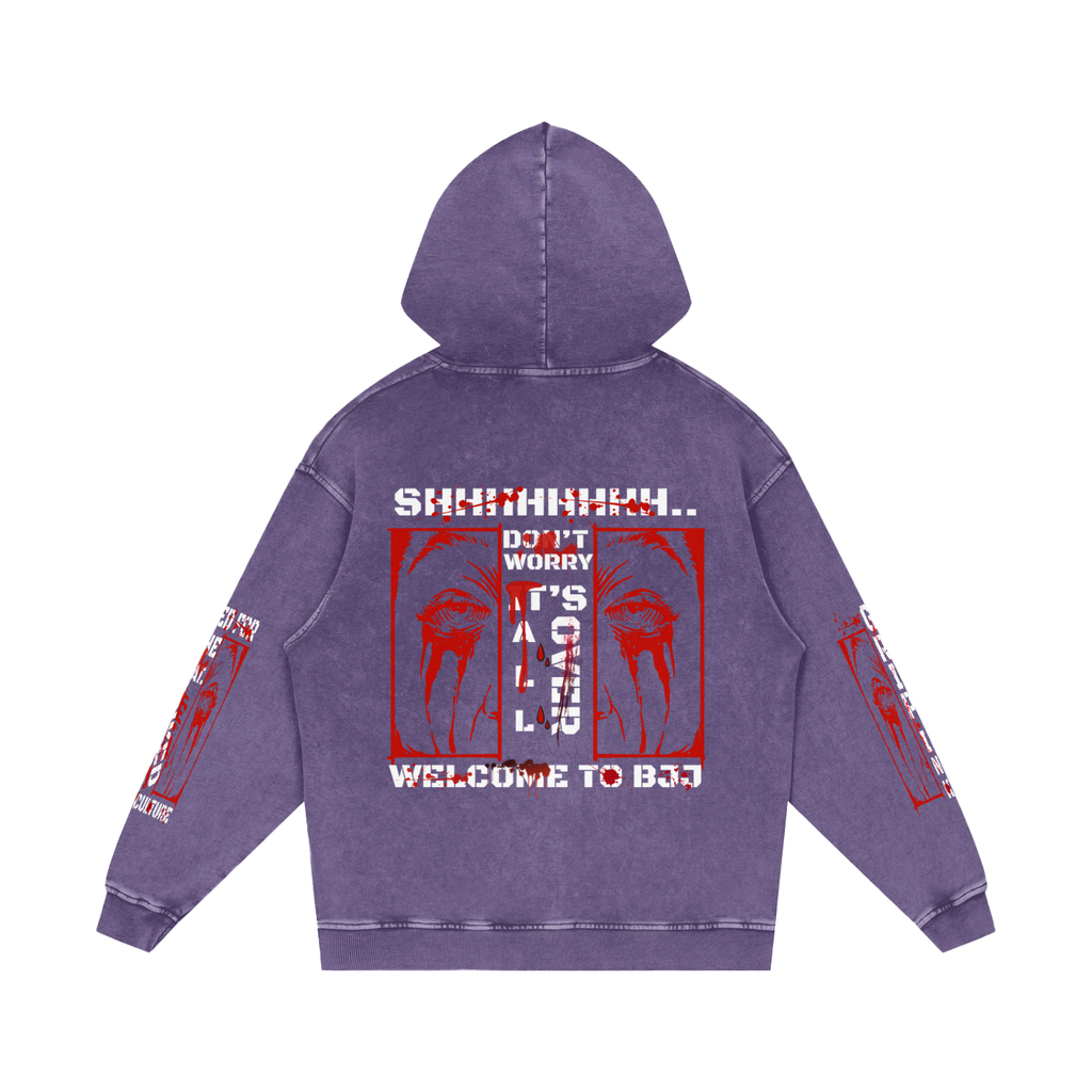 SCREAM QUEEN Snow Washed Loose Cotton Hoodie