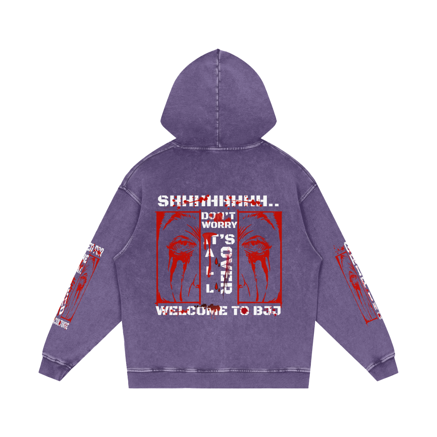 SCREAM QUEEN Snow Washed Loose Cotton Hoodie
