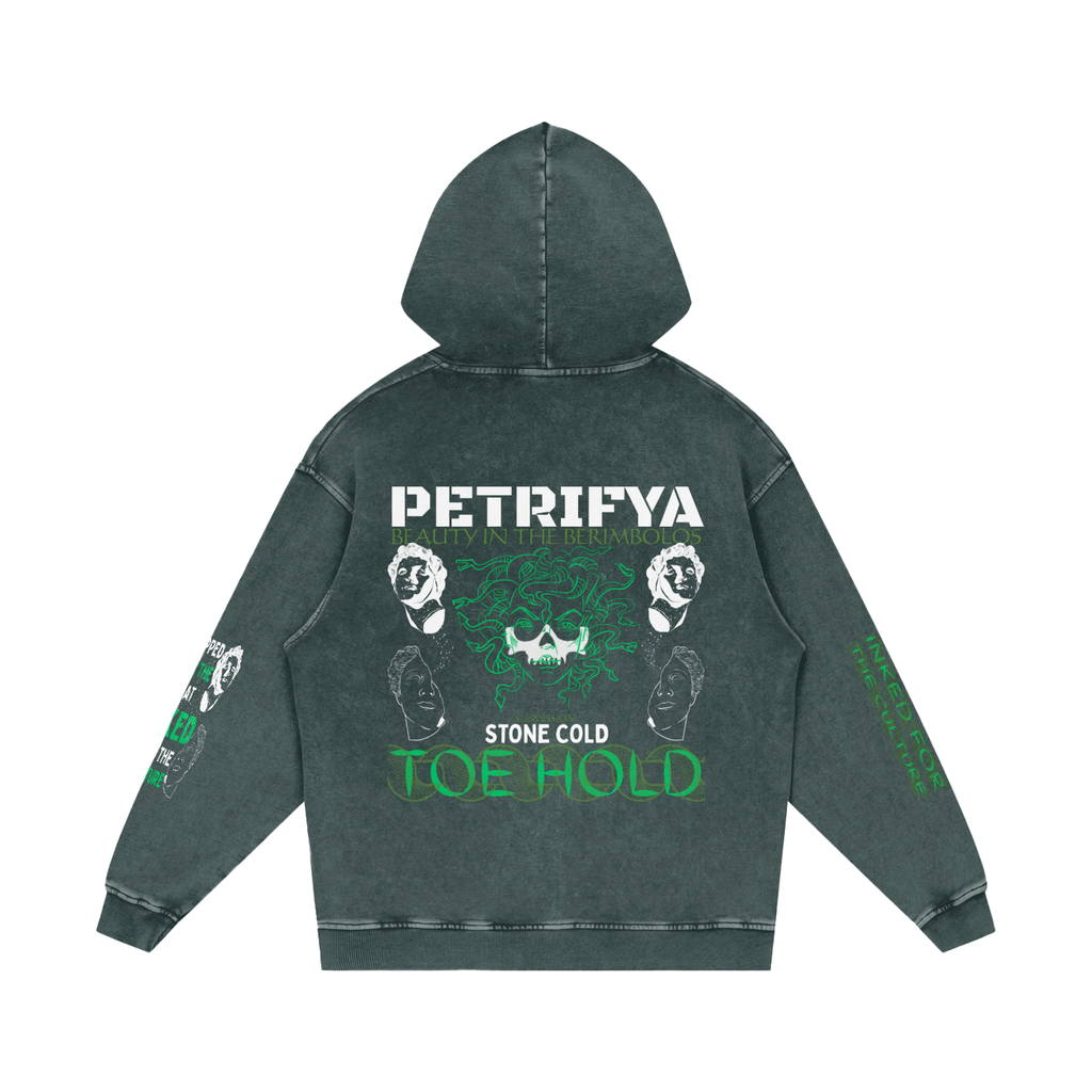 PETRIFYA Snow Washed Loose Cotton Hoodie
