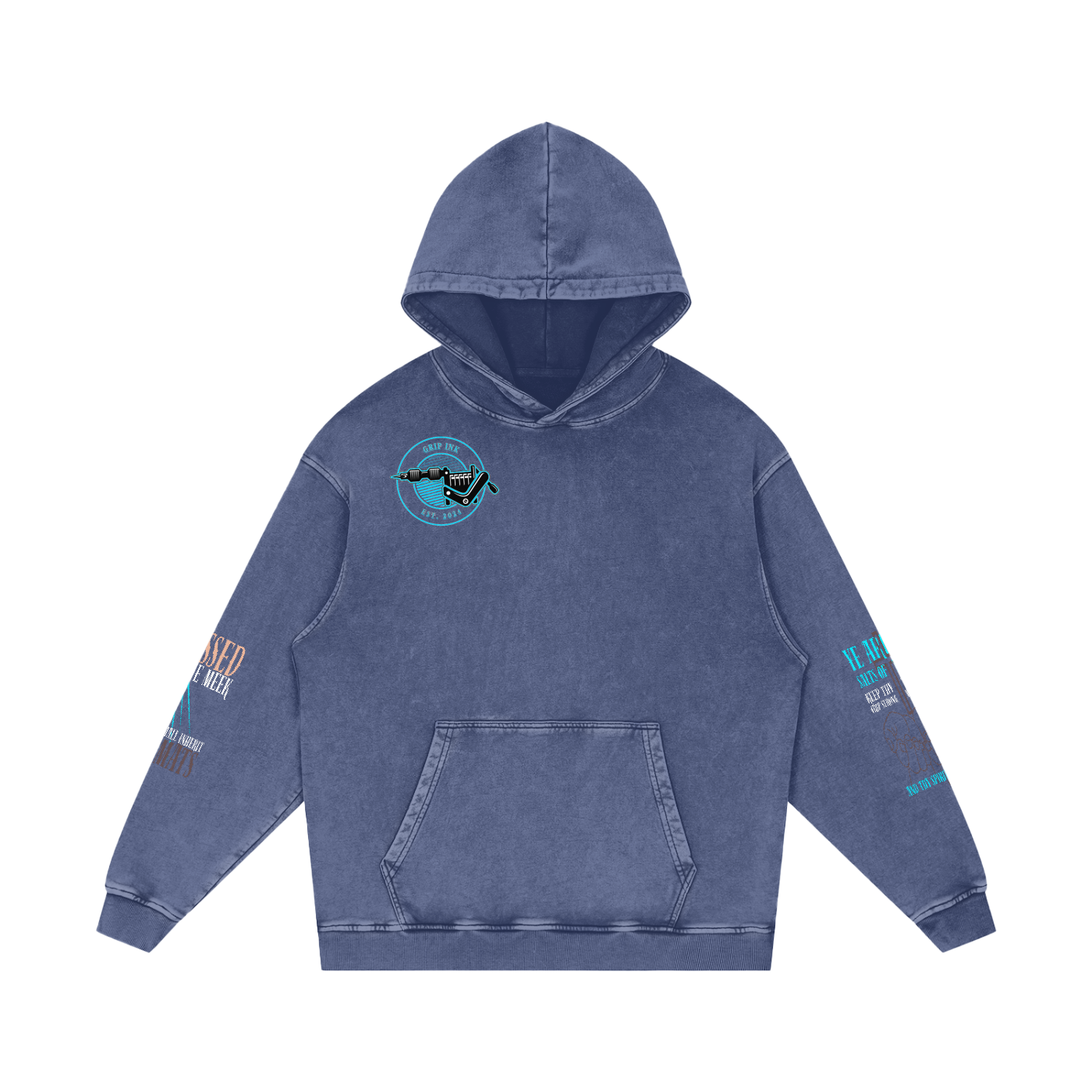 THE GRAPPLER'S PRAYER Snow Washed Loose Cotton Hoodie