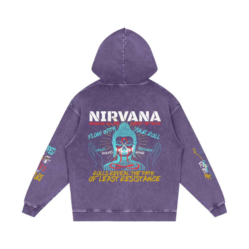 NIRVANA Snow Washed Loose Cotton Hoodie