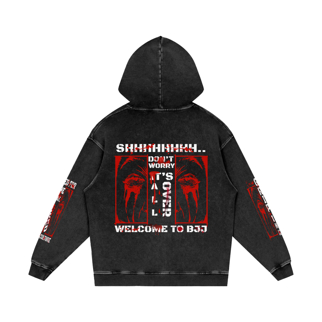 SCREAM QUEEN Snow Washed Loose Cotton Hoodie