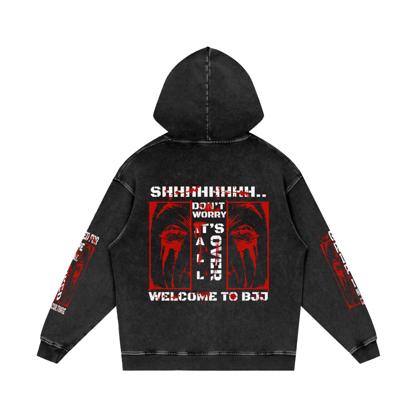 SCREAM QUEEN Snow Washed Loose Cotton Hoodie