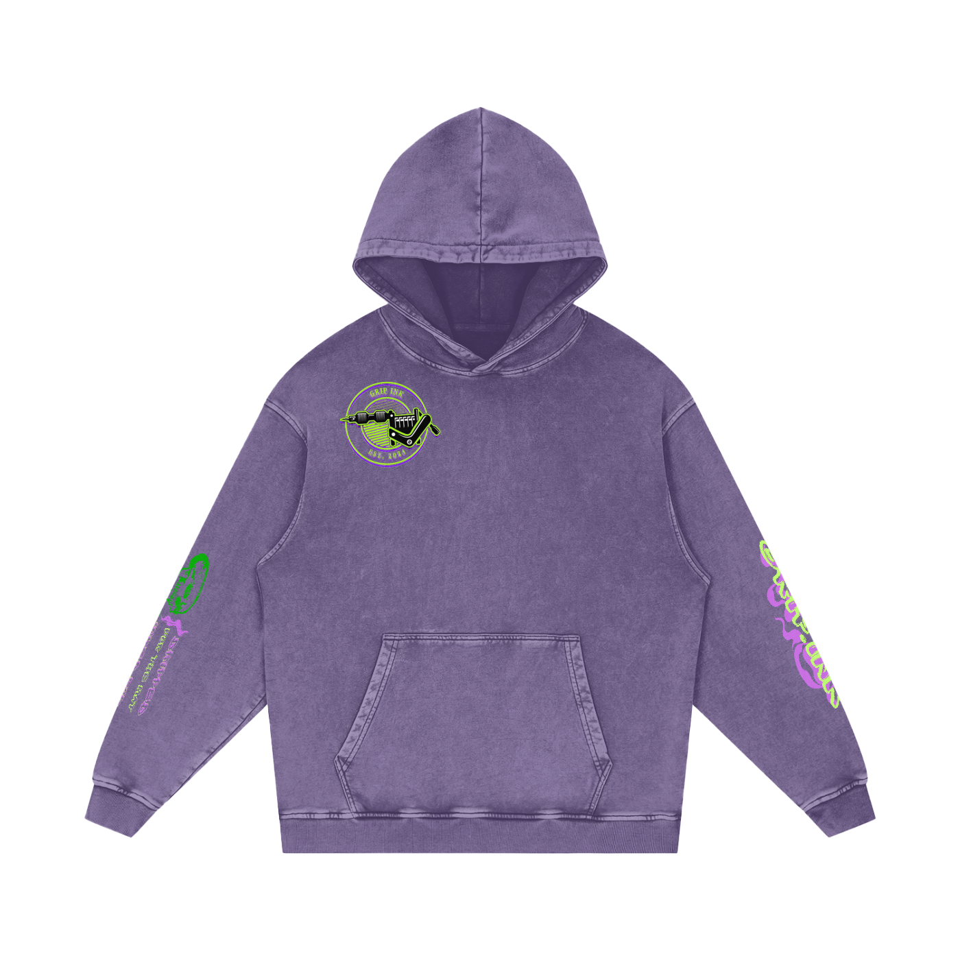 CHAIN-SMOKER Snow Washed Loose Cotton Hoodie