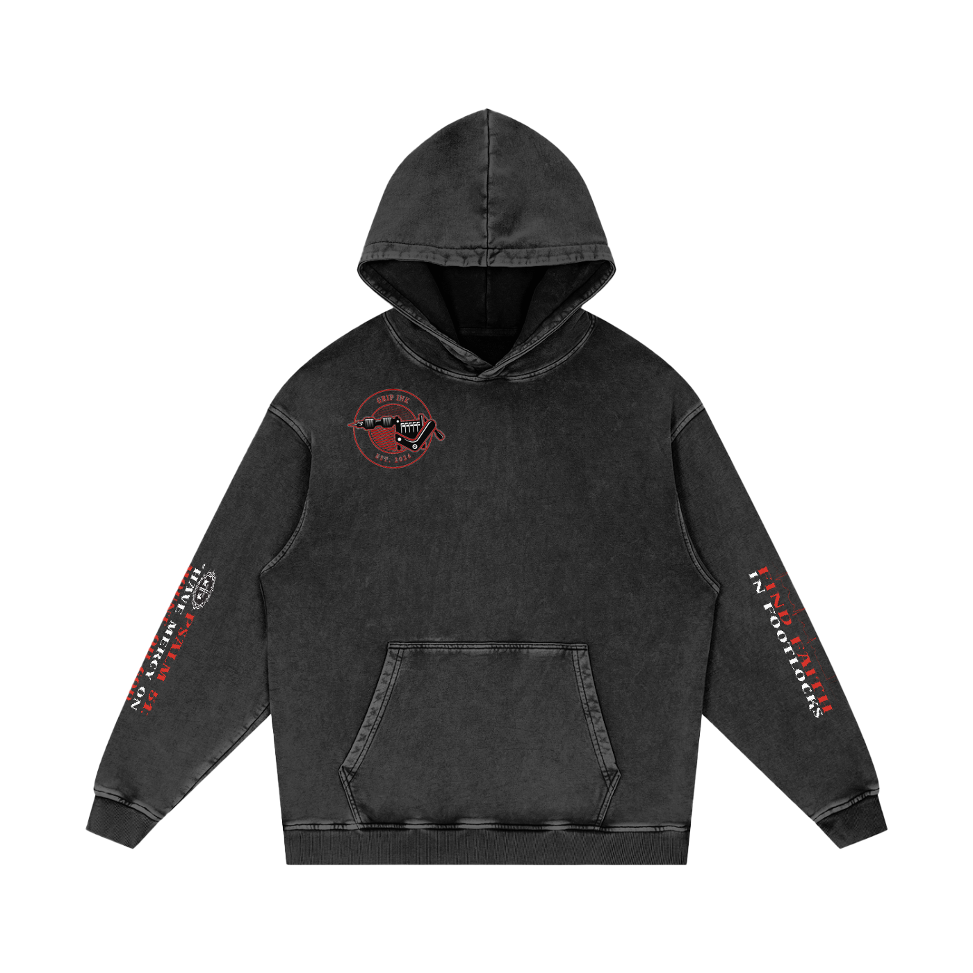 THE GRAPPLER'S CONFESSION Snow Washed Loose Cotton Hoodie