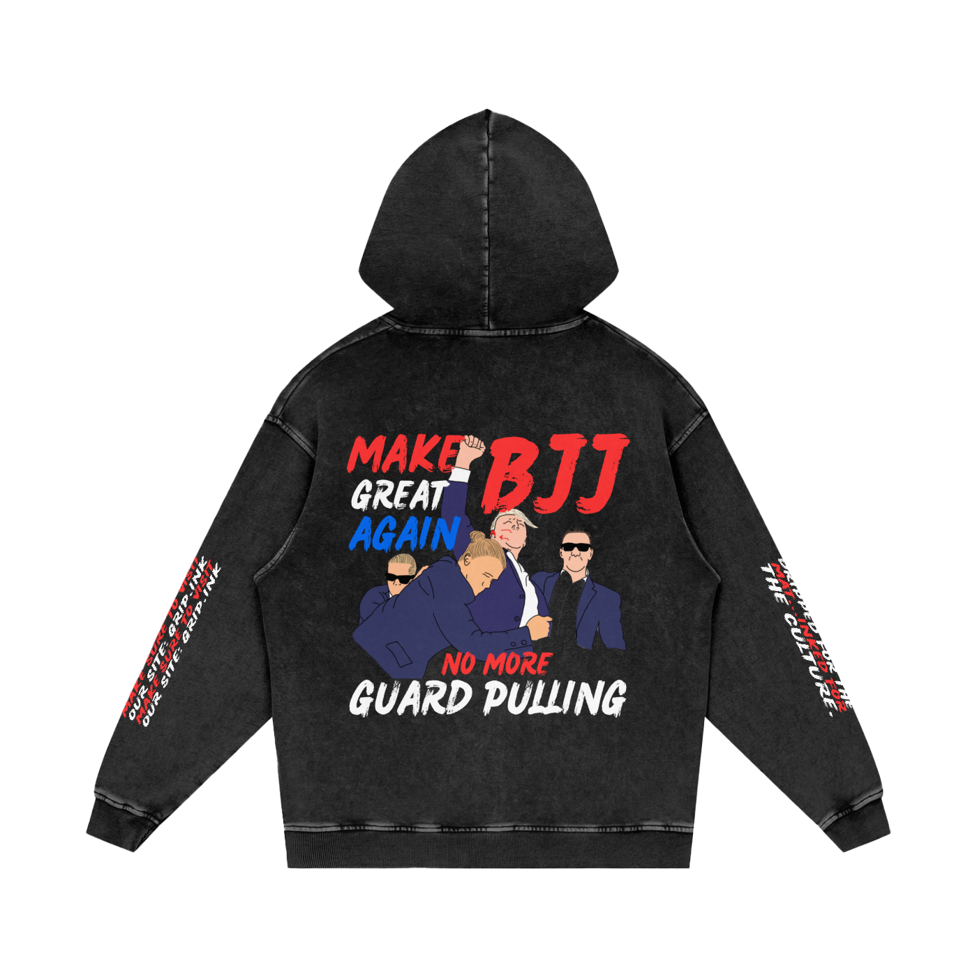 MAKE BJJ GREAT AGAIN Snow Washed Loose Cotton Hoodie