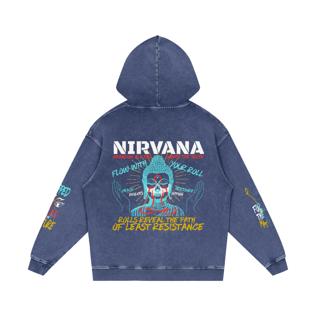 NIRVANA Snow Washed Loose Cotton Hoodie