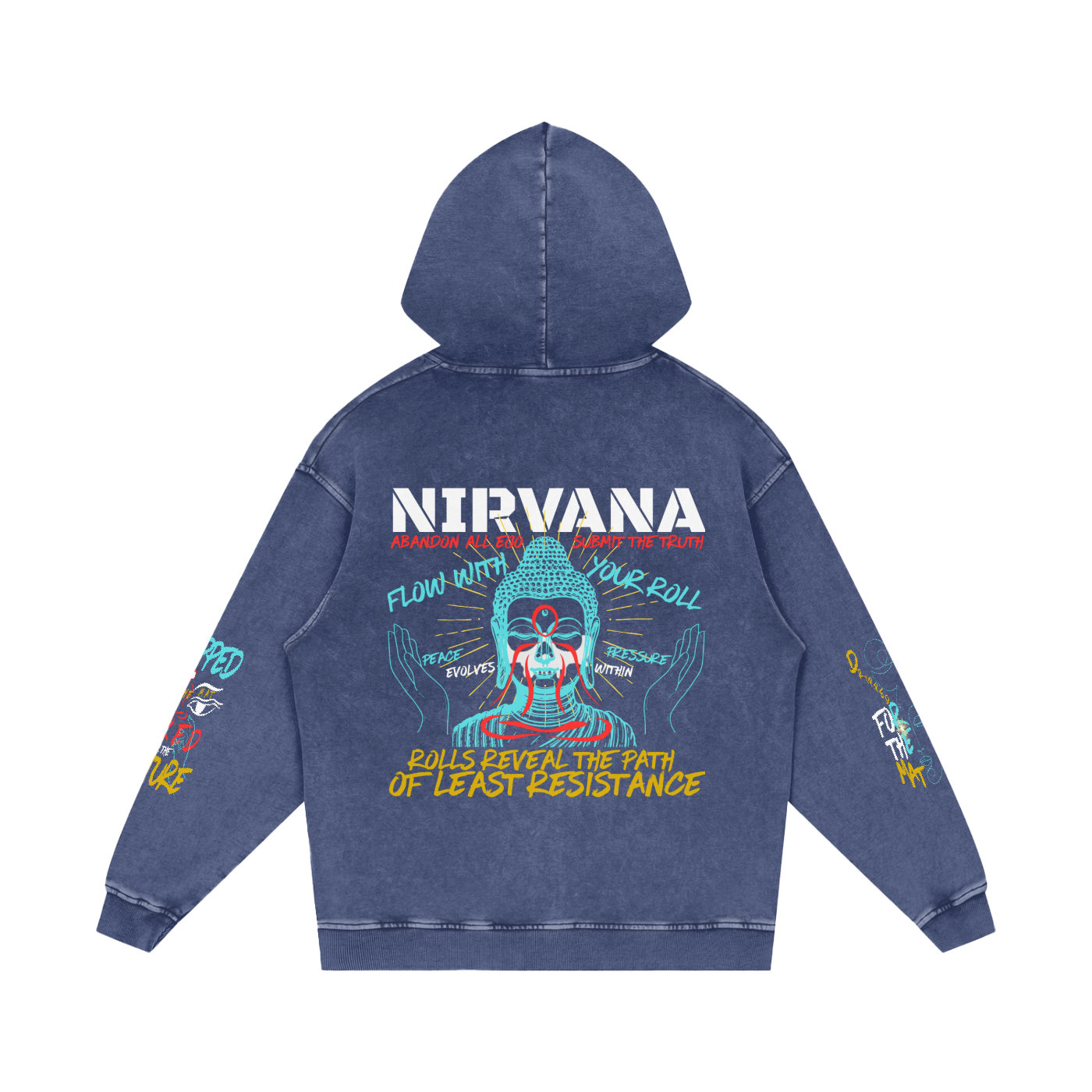 NIRVANA Snow Washed Loose Cotton Hoodie