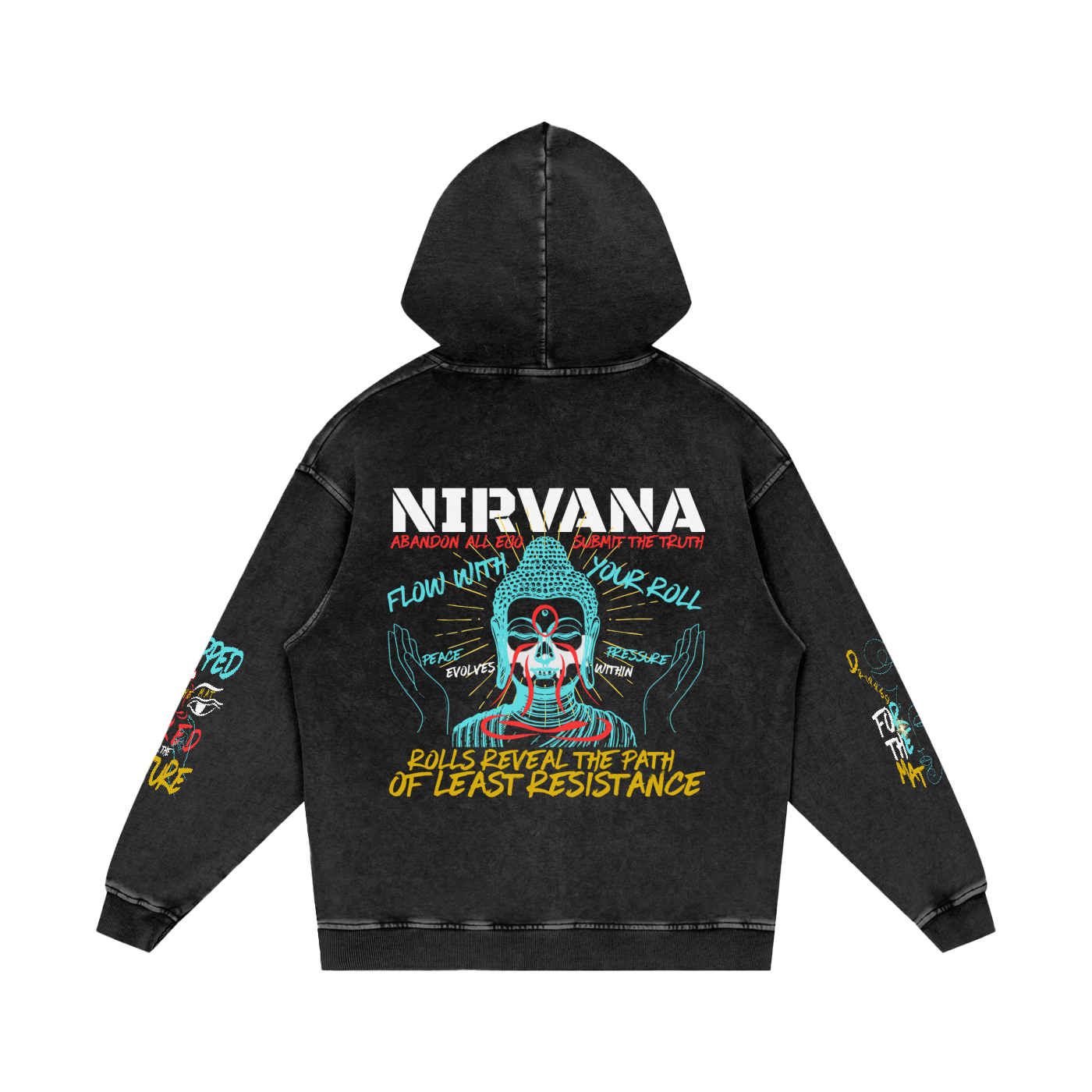 NIRVANA Snow Washed Loose Cotton Hoodie