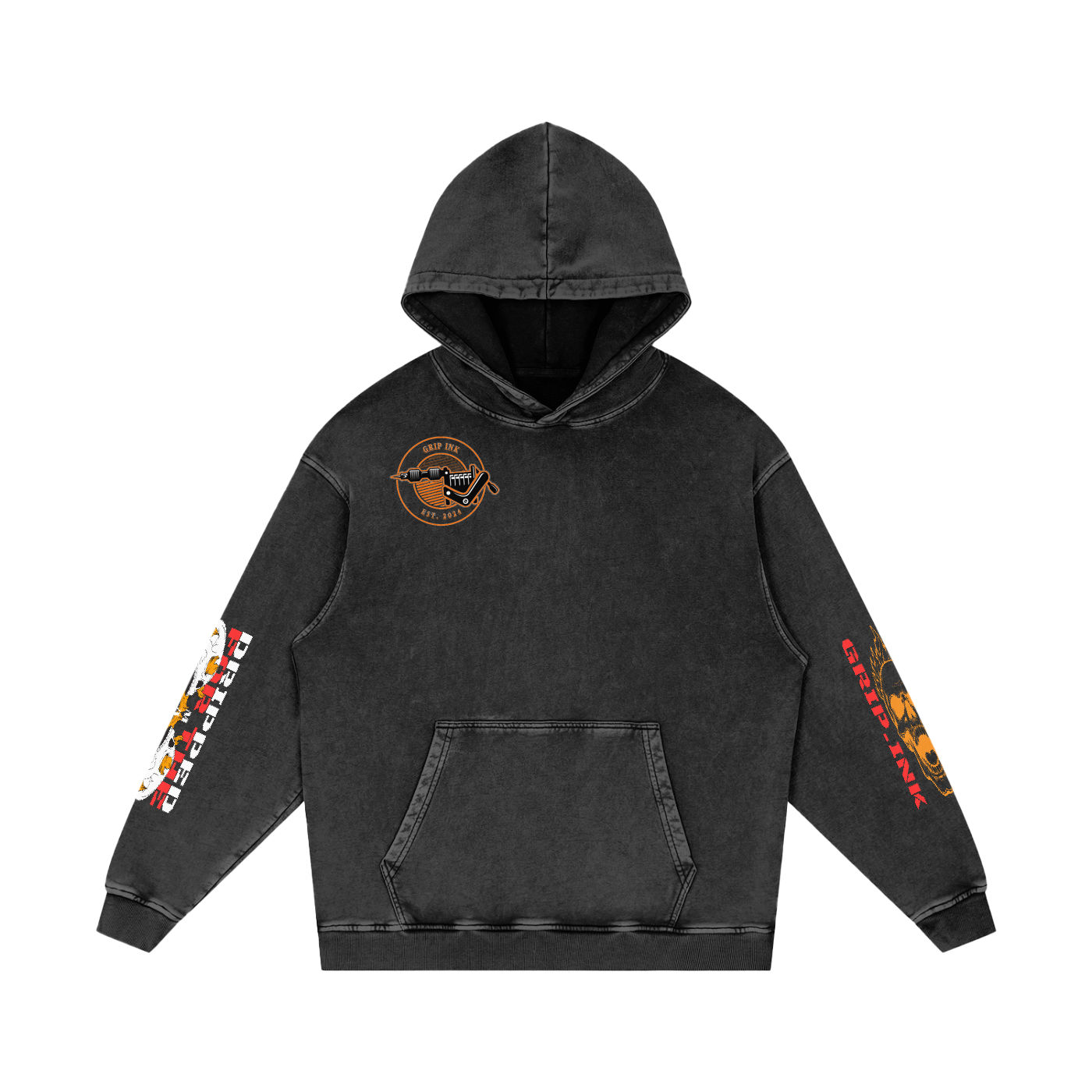 HOT-HEAD Snow Washed Loose Cotton Hoodie