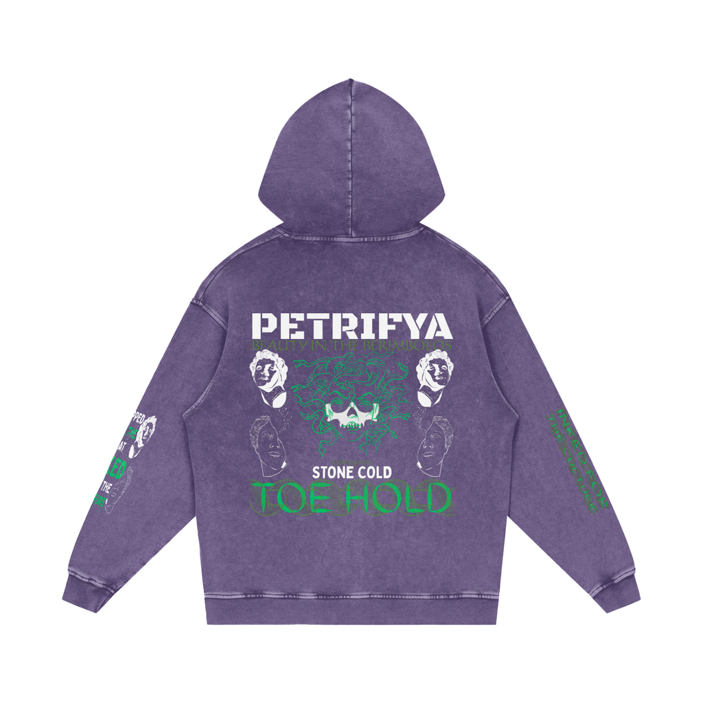 PETRIFYA Snow Washed Loose Cotton Hoodie