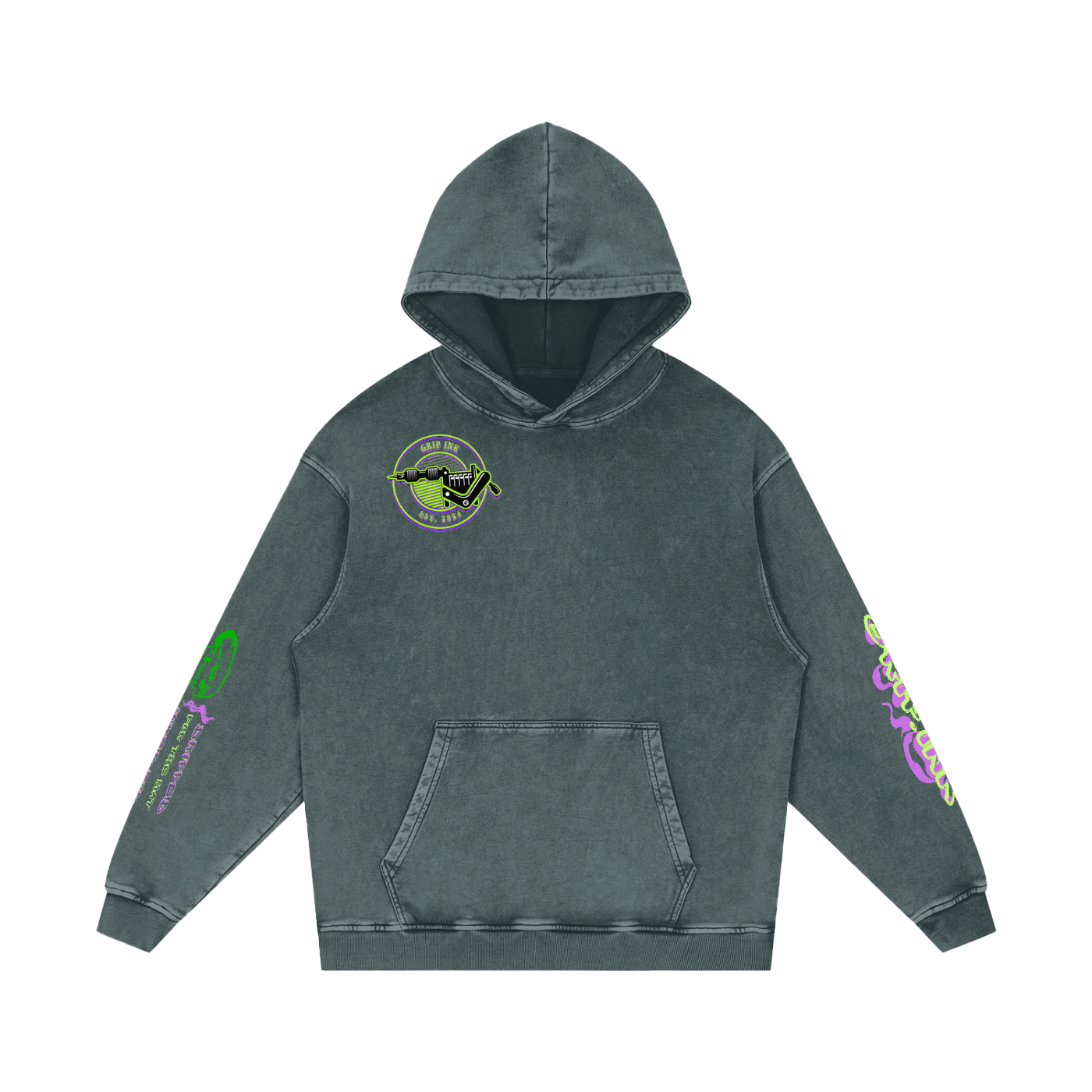 CHAIN-SMOKER Snow Washed Loose Cotton Hoodie