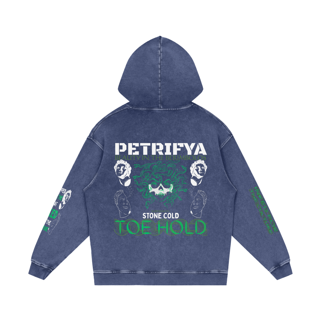 PETRIFYA Snow Washed Loose Cotton Hoodie