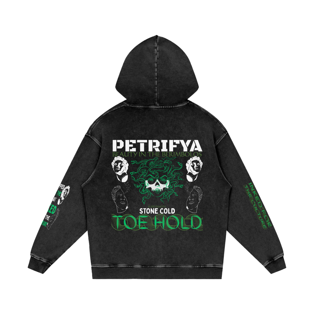 PETRIFYA Snow Washed Loose Cotton Hoodie