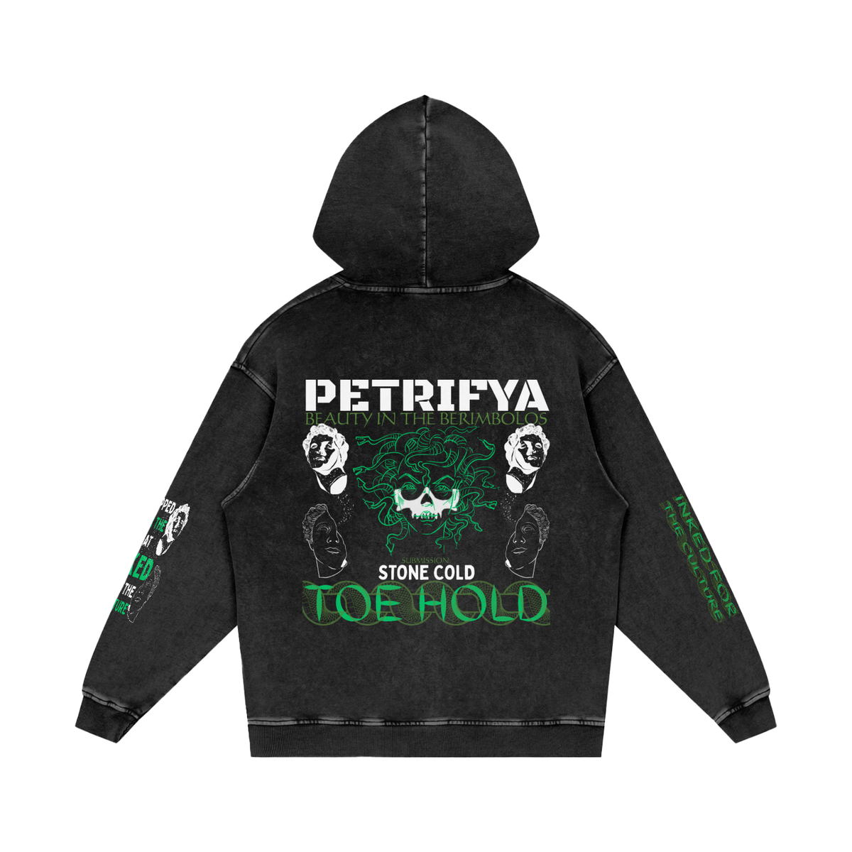 PETRIFYA Snow Washed Loose Cotton Hoodie