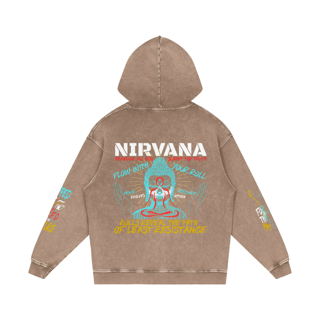 NIRVANA Snow Washed Loose Cotton Hoodie